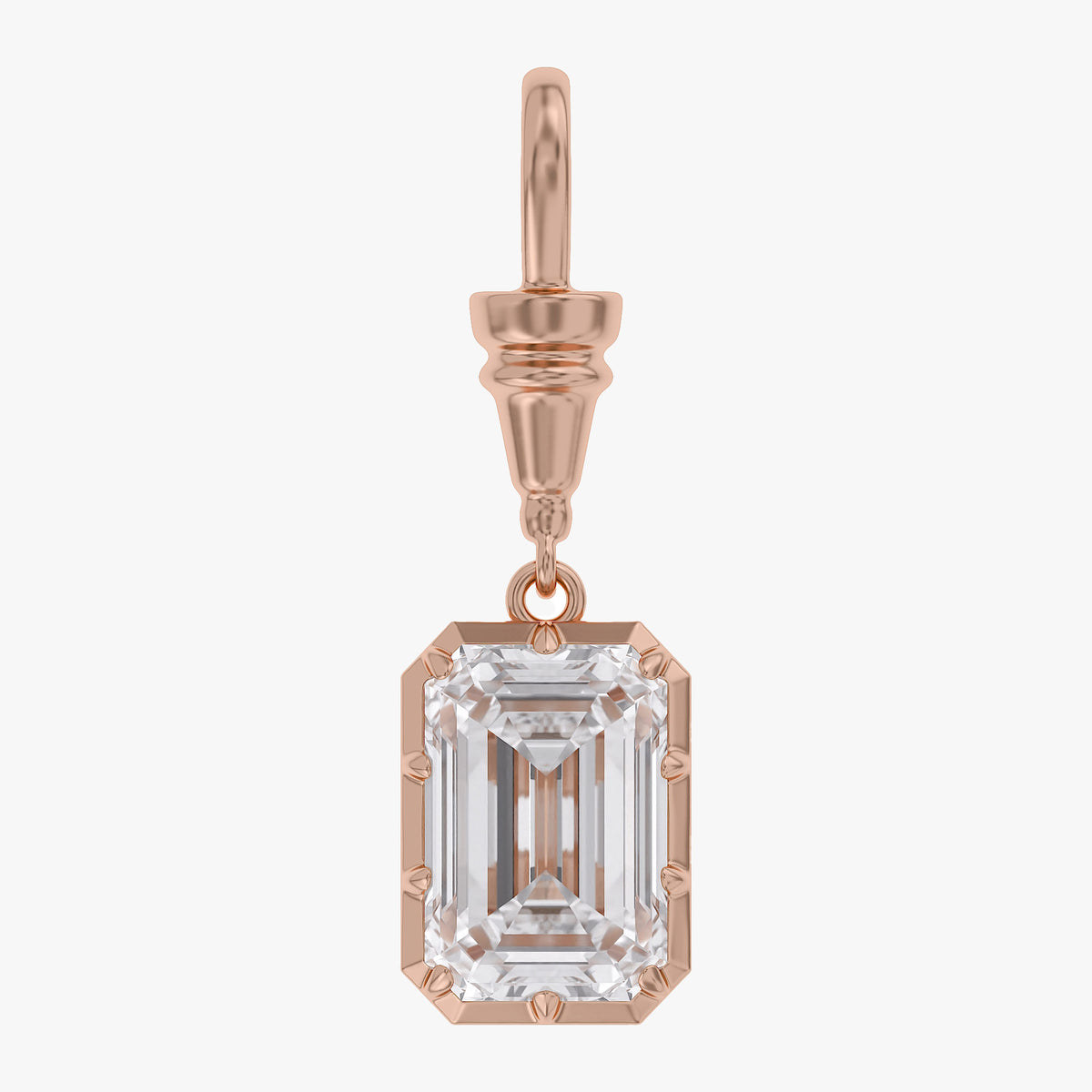 Lab Grown Georgian Style Pendants with Dog-Clip Bail