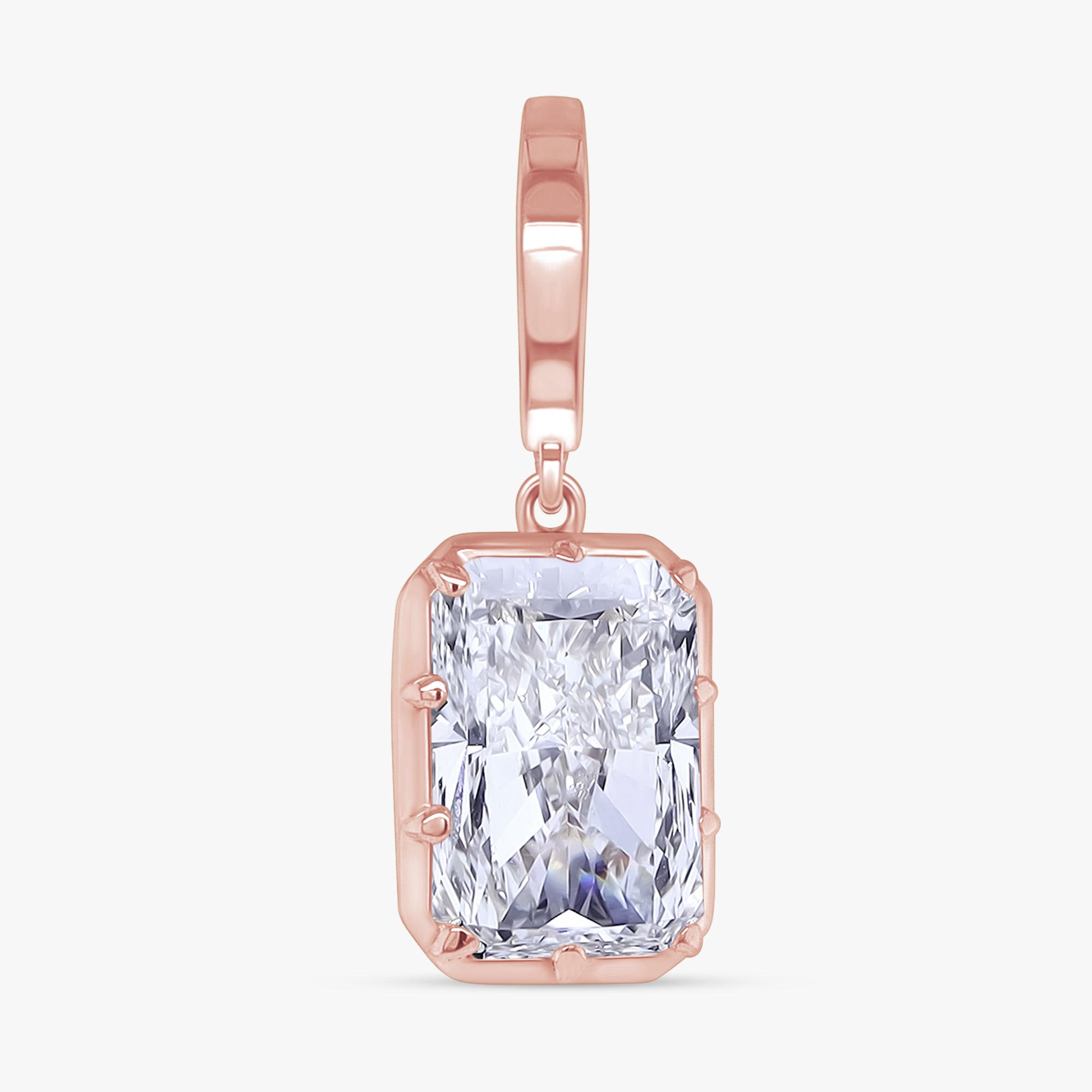 2.98 CTW Radiant Cut Lab Grown Diamond Solitaire Charm Pendant