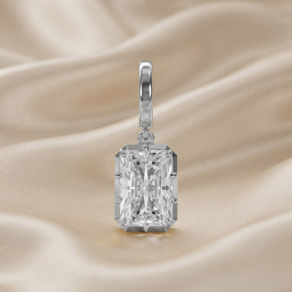 2.85 CTW Radiant Cut Lab Grown Diamond Solitaire Charm Pendant