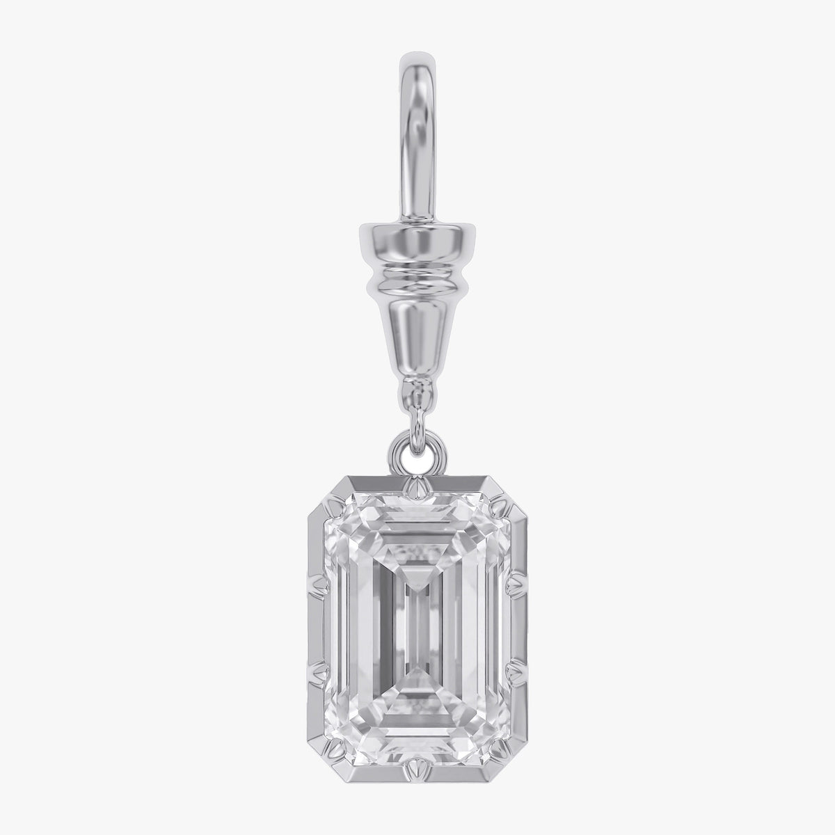 Lab Grown Georgian Style Pendants with Dog-Clip Bail
