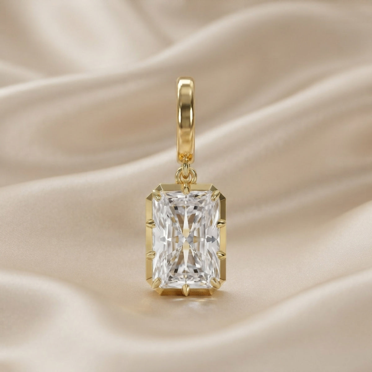 2.85 CTW Radiant Cut Lab Grown Diamond Solitaire Charm Pendant