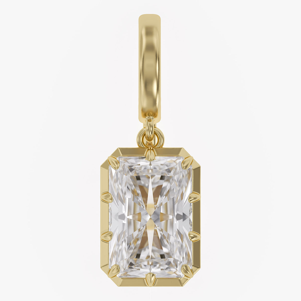 2.85 CTW Radiant Cut Lab Grown Diamond Solitaire Charm Pendant