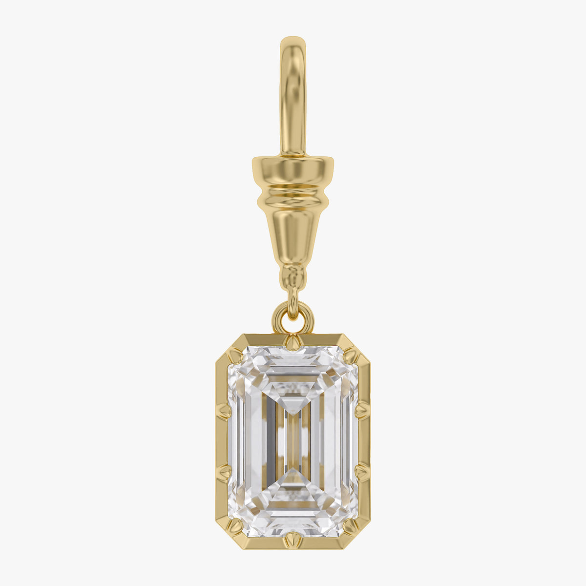Lab Grown Georgian Style Pendants with Dog-Clip Bail