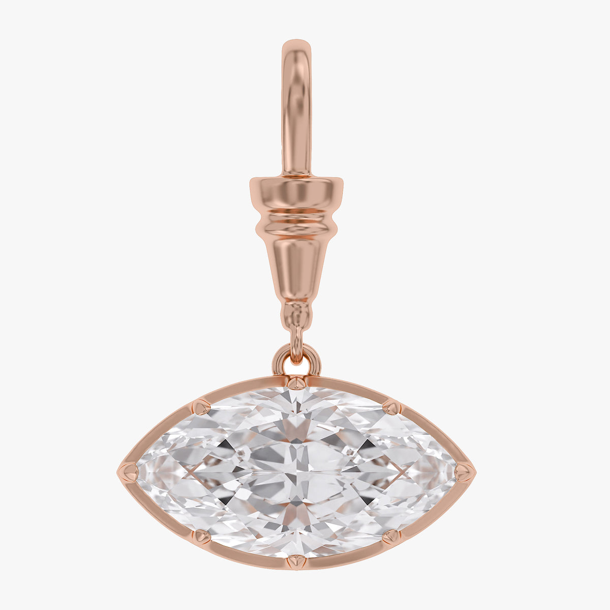 Lab Grown Georgian Style Pendants with Dog-Clip Bail