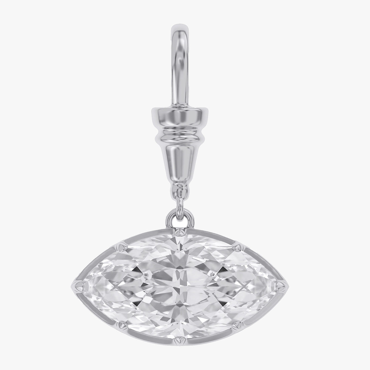 Lab Grown Georgian Style Pendants with Dog-Clip Bail