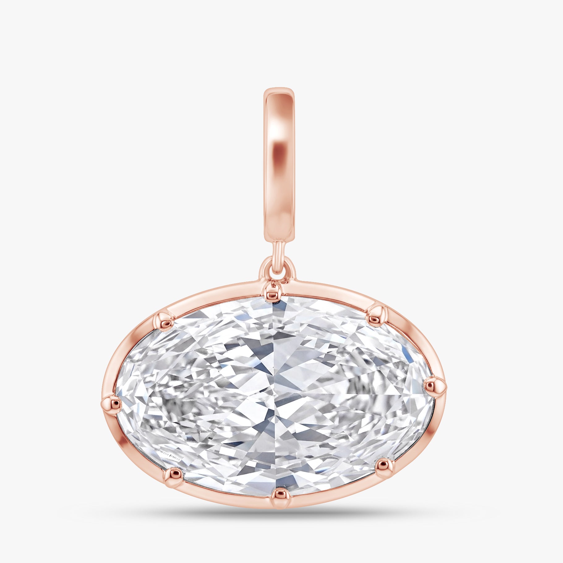 10.00 Carat Oval Shape Lab Grown Diamond Solitaire Pendant Necklace