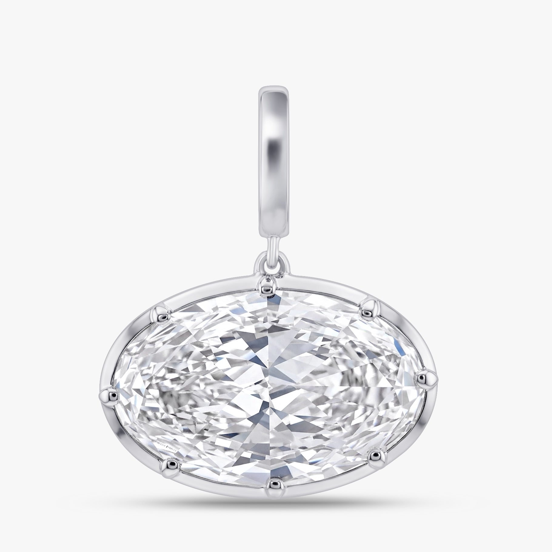 10.00 Carat Oval Shape Lab Grown Diamond Solitaire Pendant Necklace