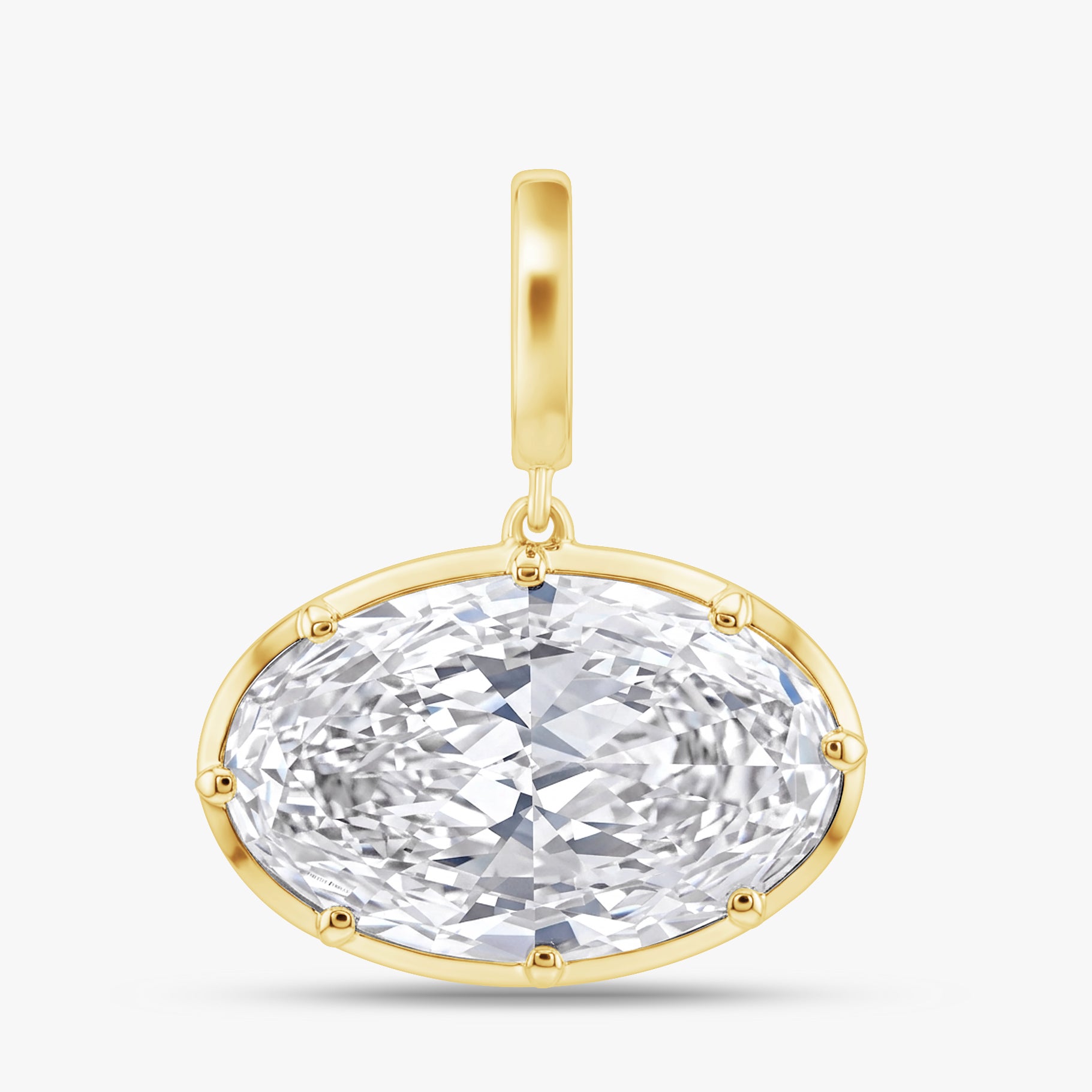 10.00 Carat Oval Shape Lab Grown Diamond Solitaire Pendant Necklace