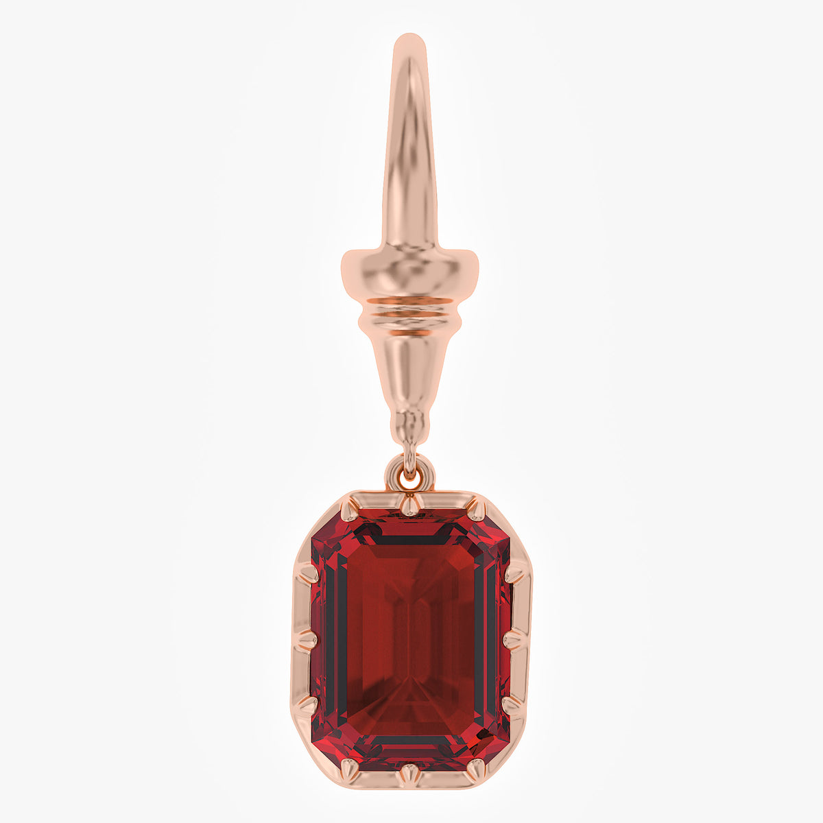 5.64 Carat Emerald Cut Lab Grown Gemstone Solitaire Pendant Necklace