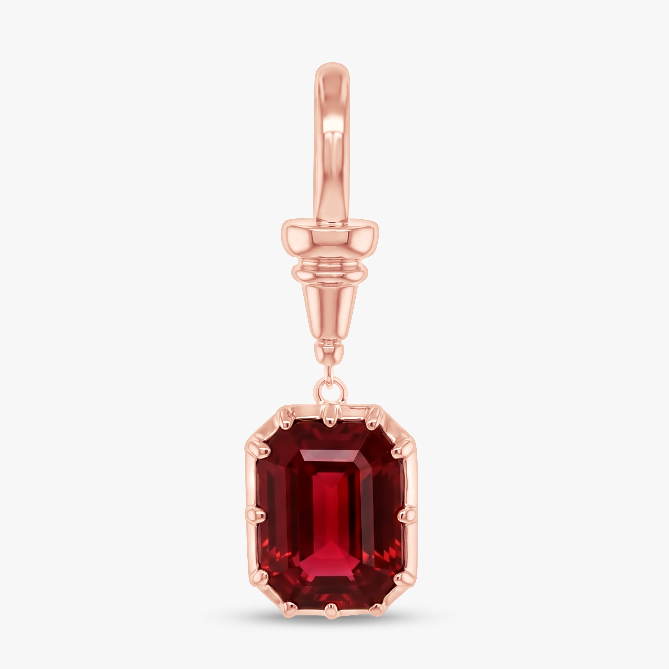 7.00 Carat Emerald Cut Lab Grown Gemstone Solitaire Pendant Necklace