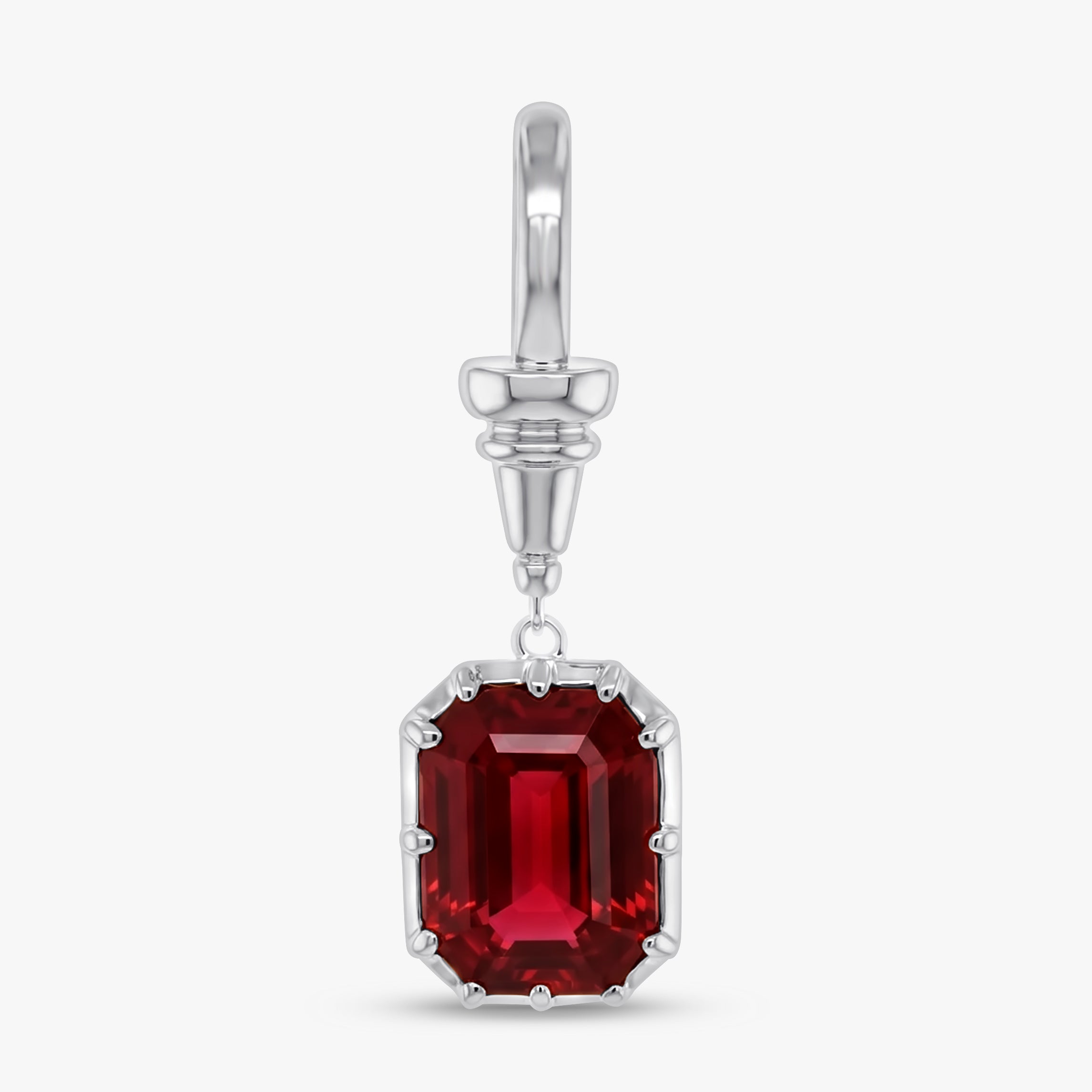 7.00 Carat Emerald Cut Lab Grown Gemstone Solitaire Pendant Necklace
