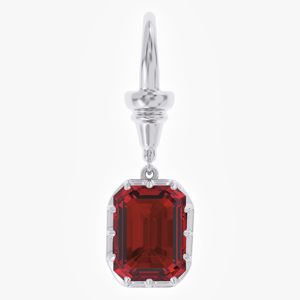 5.64 Carat Emerald Cut Lab Grown Gemstone Solitaire Pendant Necklace