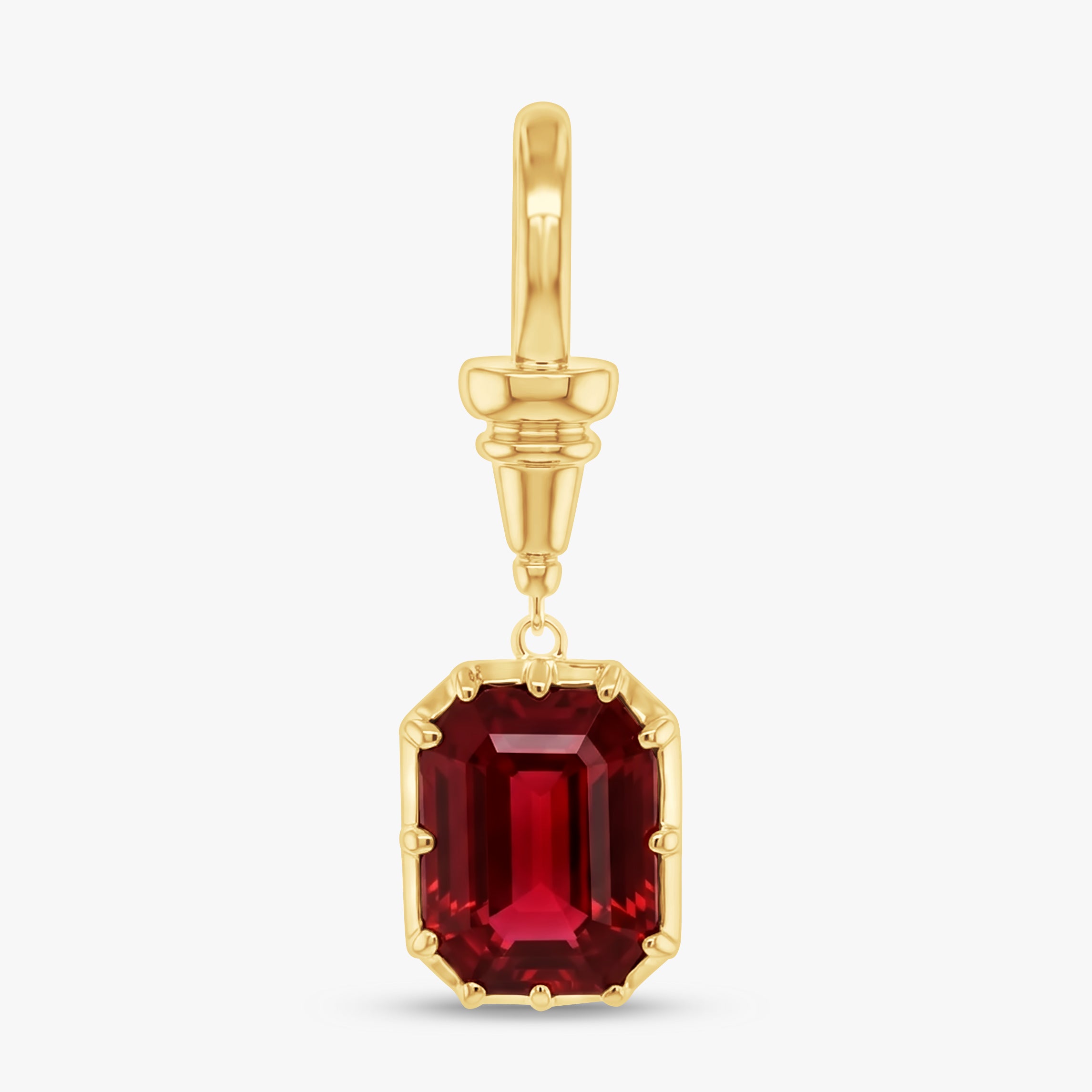 7.00 Carat Emerald Cut Lab Grown Gemstone Solitaire Pendant Necklace