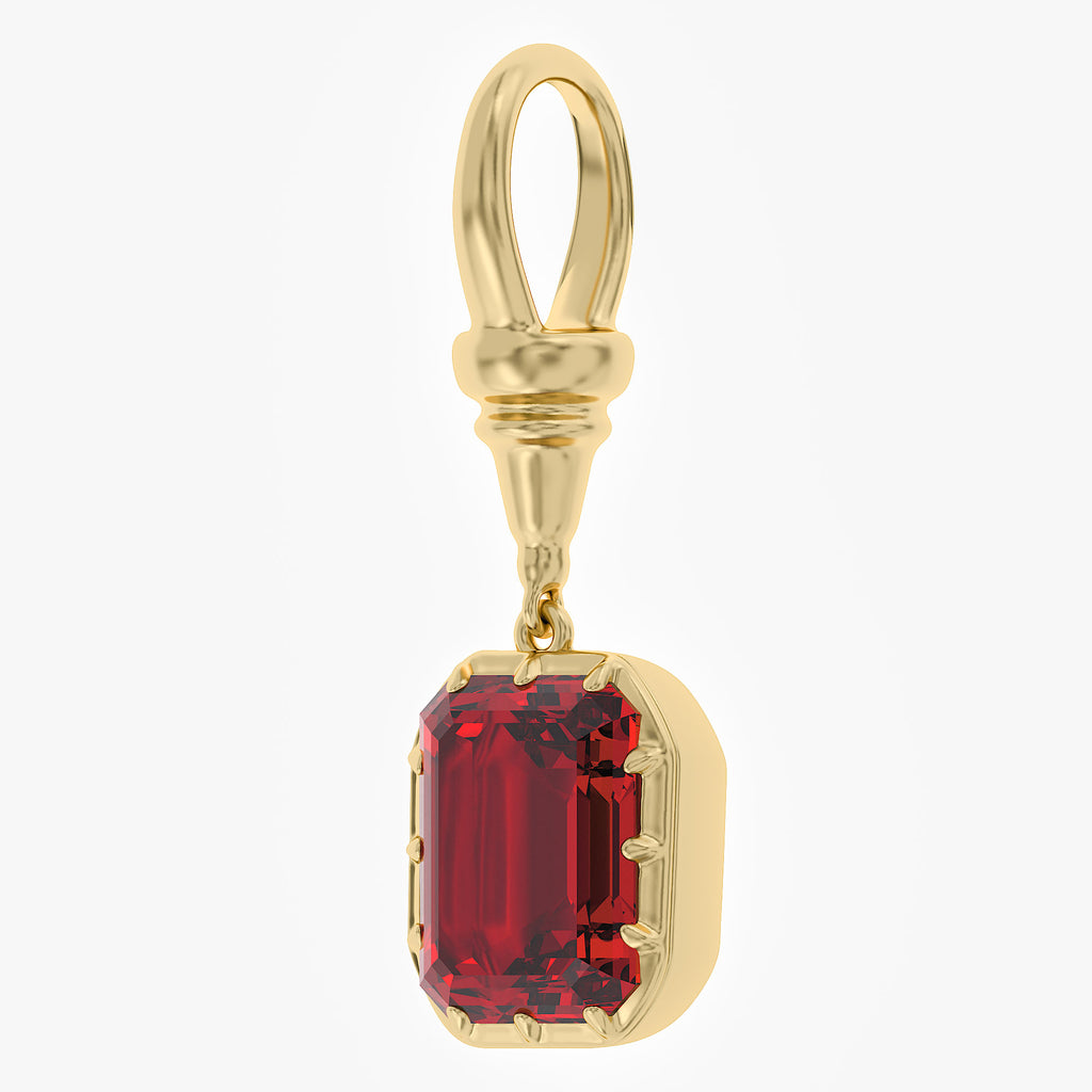5.64 Carat Emerald Cut Lab Grown Gemstone Solitaire Pendant Necklace