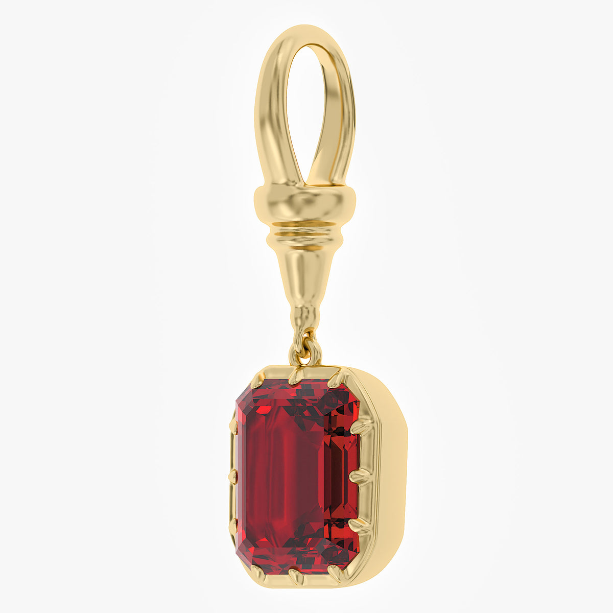 5.64 Carat Emerald Cut Lab Grown Gemstone Solitaire Pendant Necklace