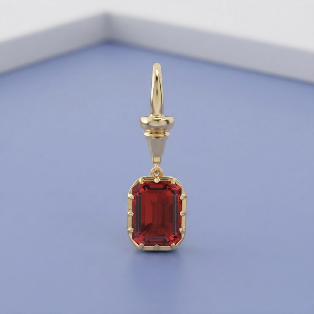 5.64 Carat Emerald Cut Lab Grown Gemstone Solitaire Pendant Necklace
