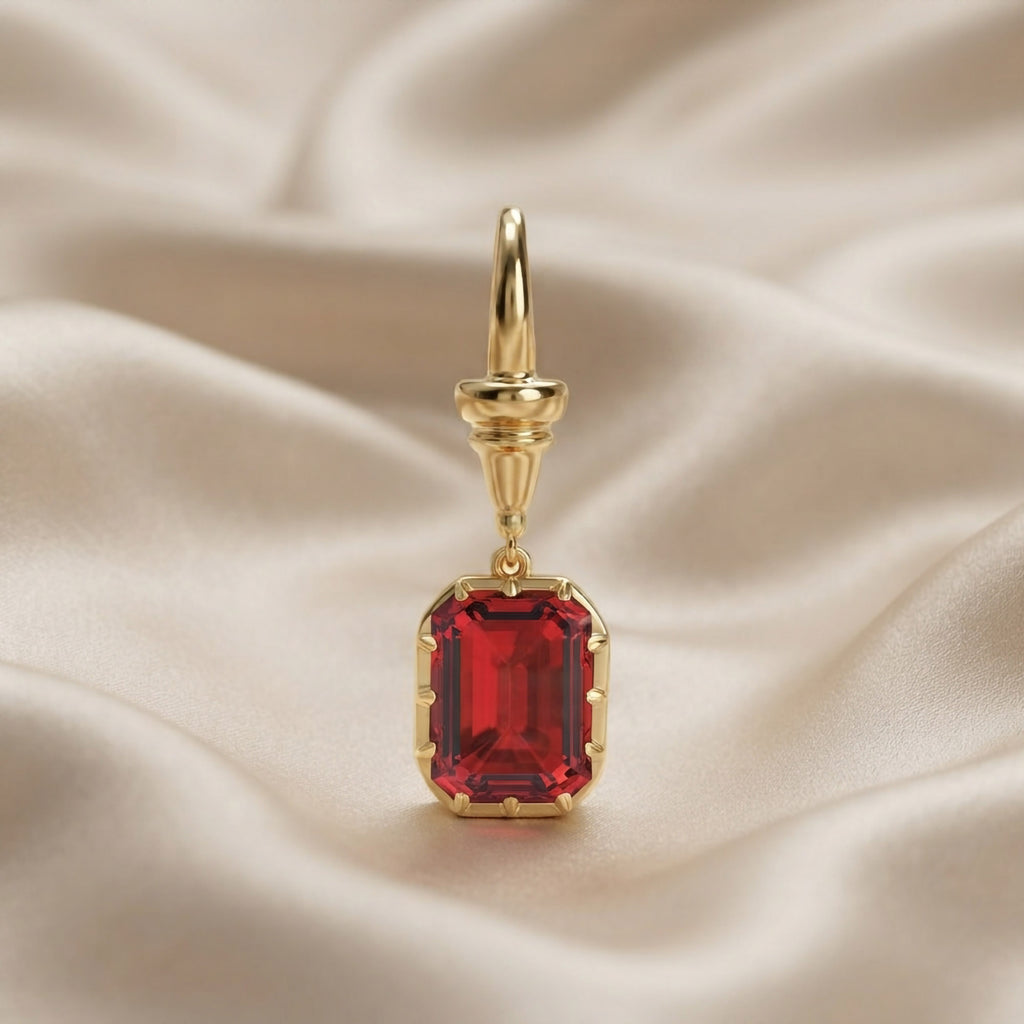 5.64 Carat Emerald Cut Lab Grown Gemstone Solitaire Pendant Necklace
