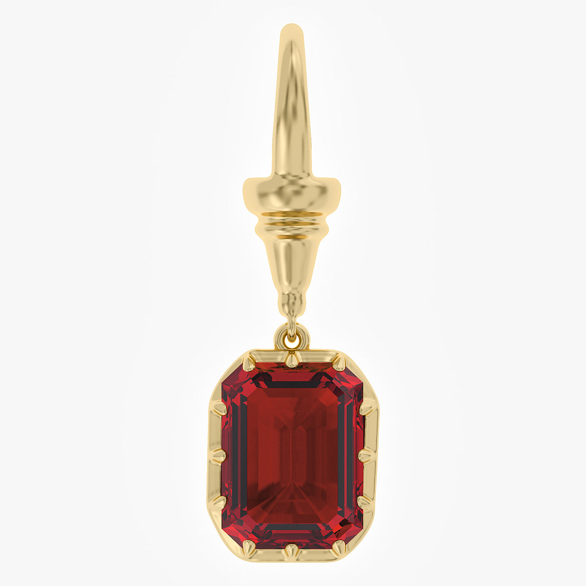5.64 Carat Emerald Cut Lab Grown Gemstone Solitaire Pendant Necklace