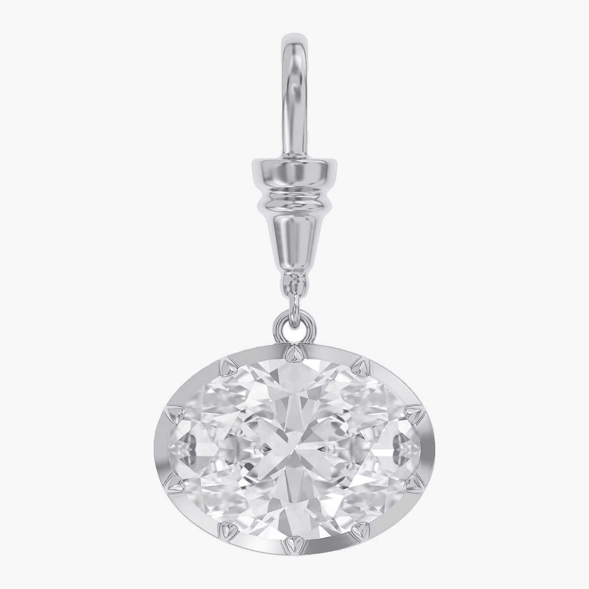 Lab Grown Georgian Style Pendants with Dog-Clip Bail