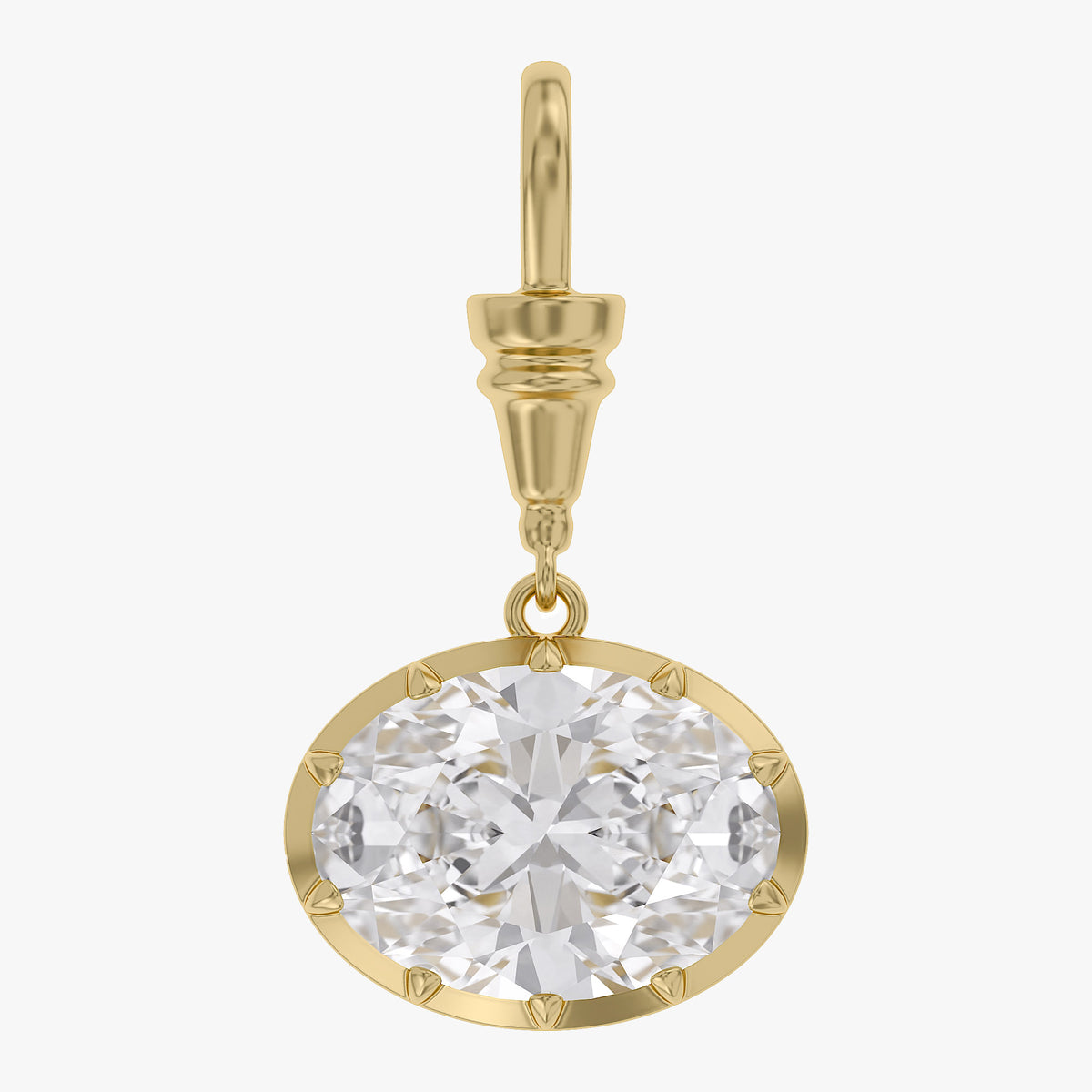 Lab Grown Georgian Style Pendants with Dog-Clip Bail