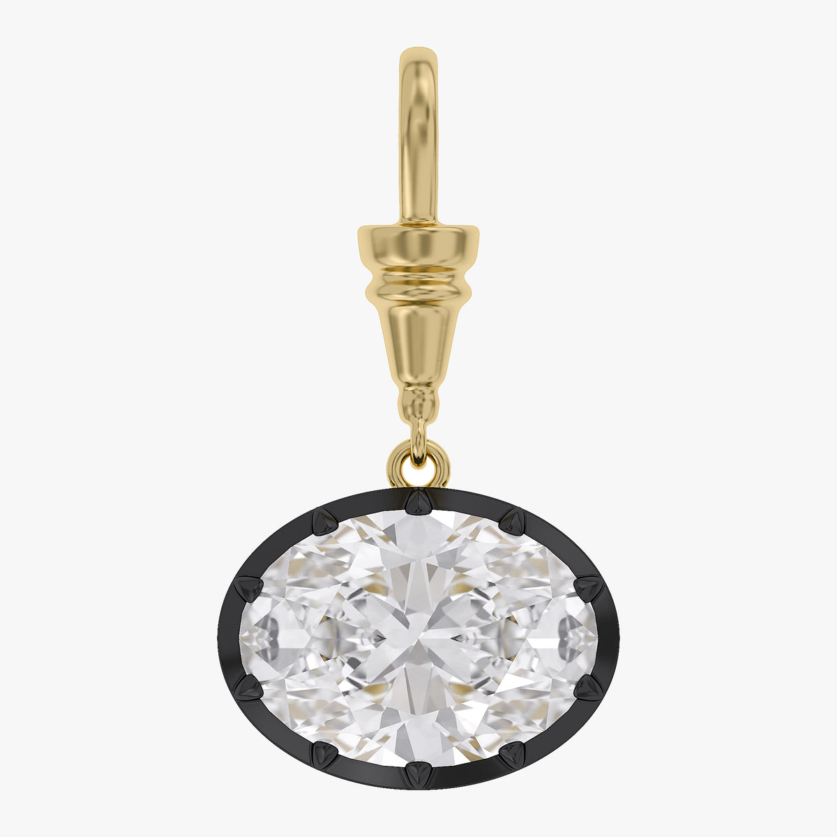 Lab Grown Georgian Style Pendants with Dog-Clip Bail