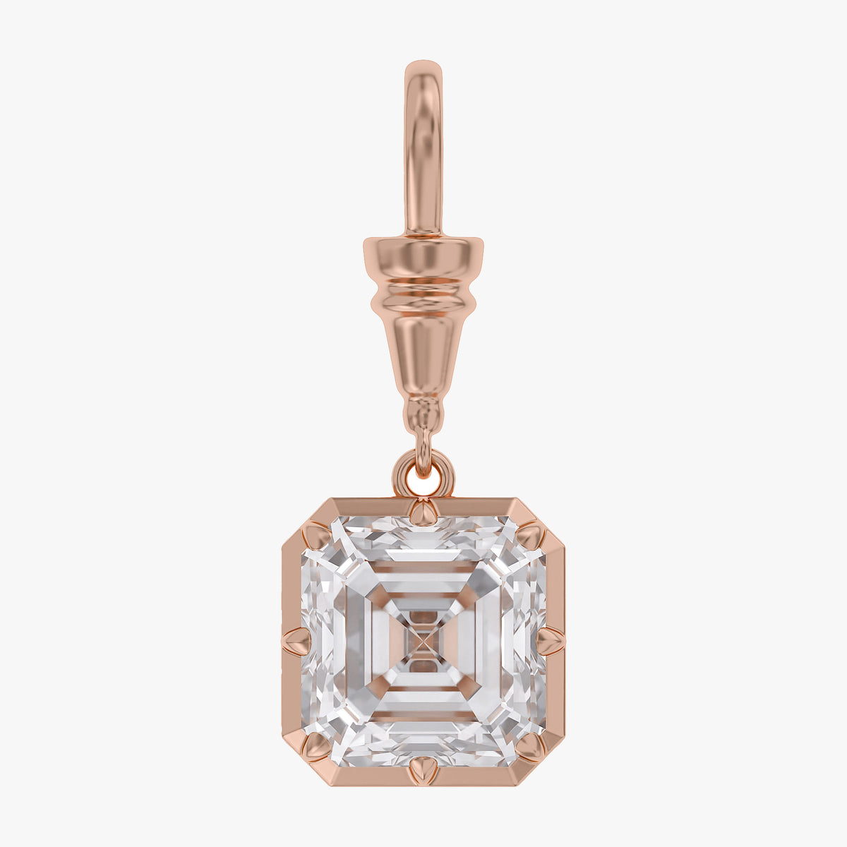 Lab Grown Georgian Style Pendants with Dog-Clip Bail