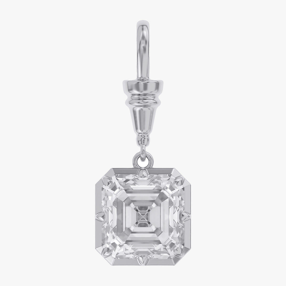 Lab Grown Georgian Style Pendants with Dog-Clip Bail