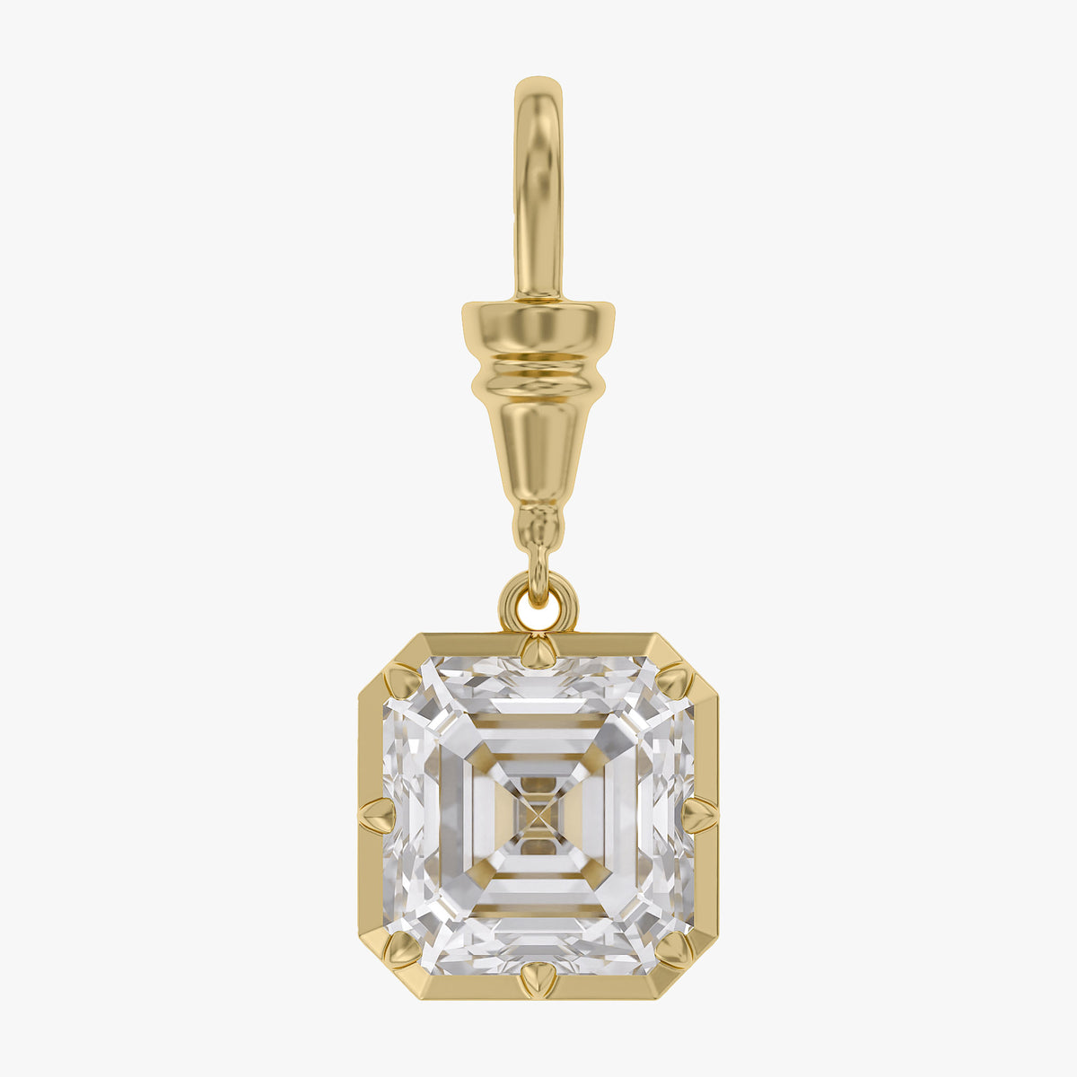 Lab Grown Georgian Style Pendants with Dog-Clip Bail