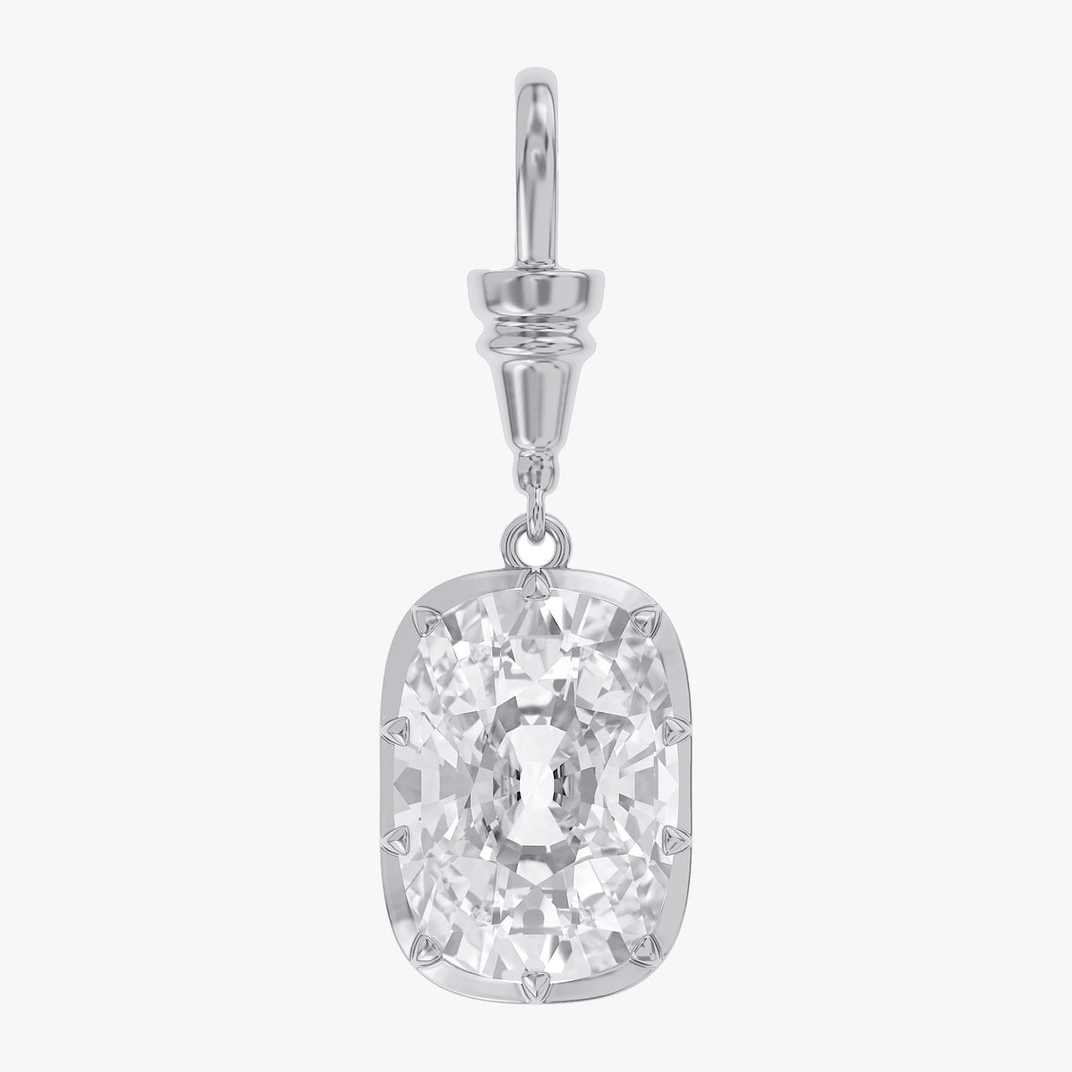 Lab Grown Georgian Style Pendants with Dog-Clip Bail
