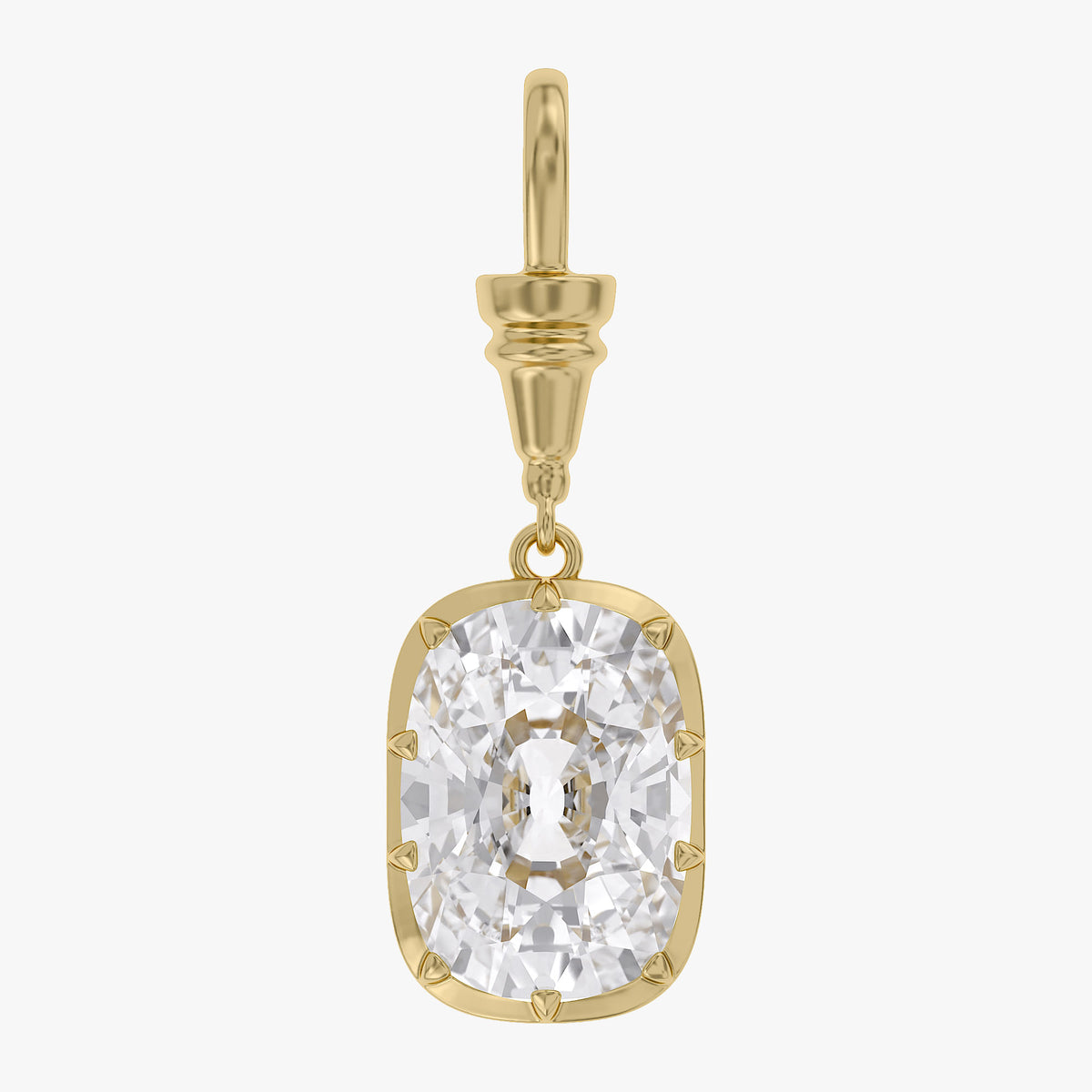 Lab Grown Georgian Style Pendants with Dog-Clip Bail