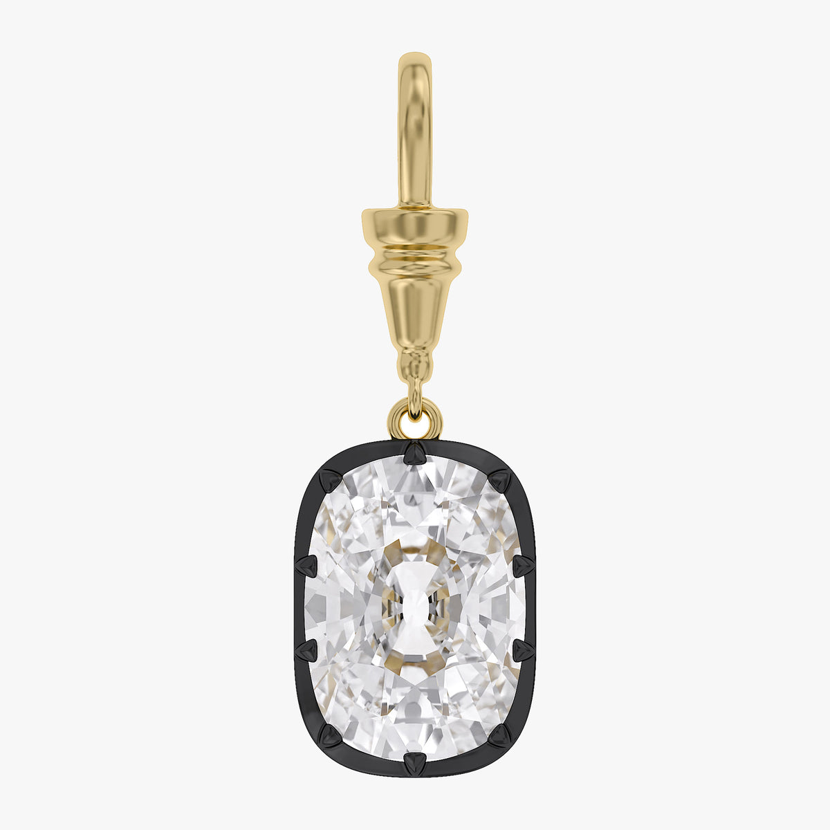 Lab Grown Georgian Style Pendants with Dog-Clip Bail