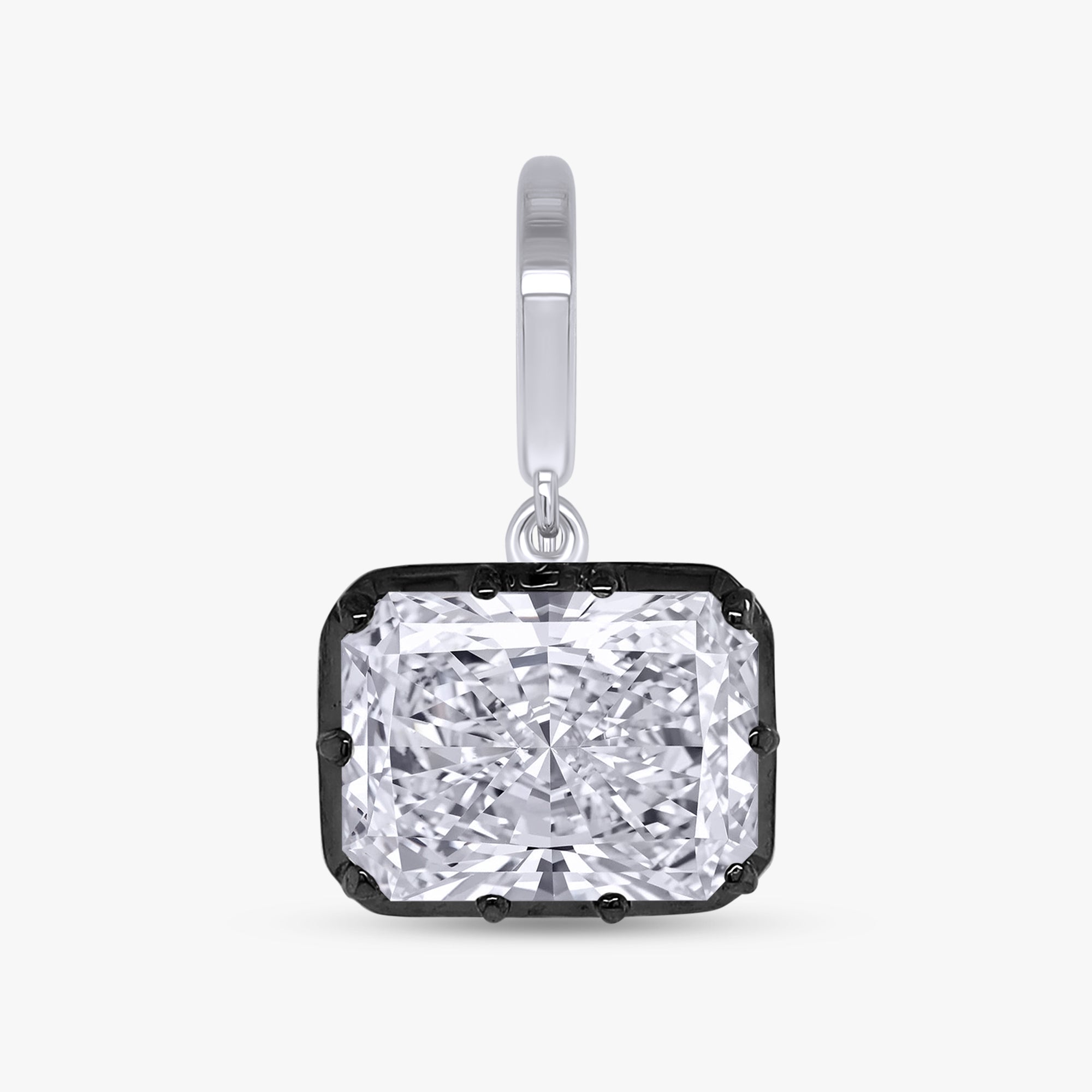 3.90 Carat Emerald Cut Lab Grown Diamond Solitaire Pendant Necklace