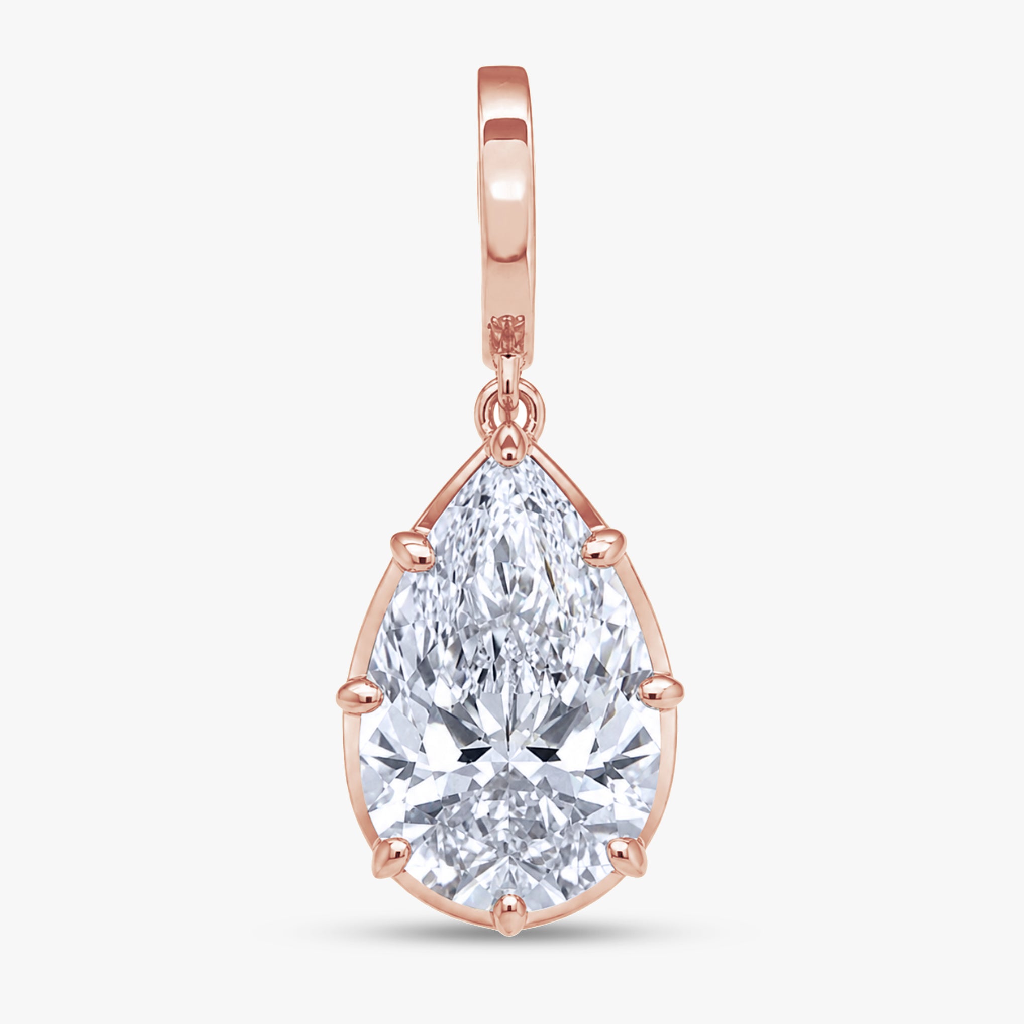 2.90 Carat Pear Shape Lab Grown Diamond Solitaire Pendant Necklace