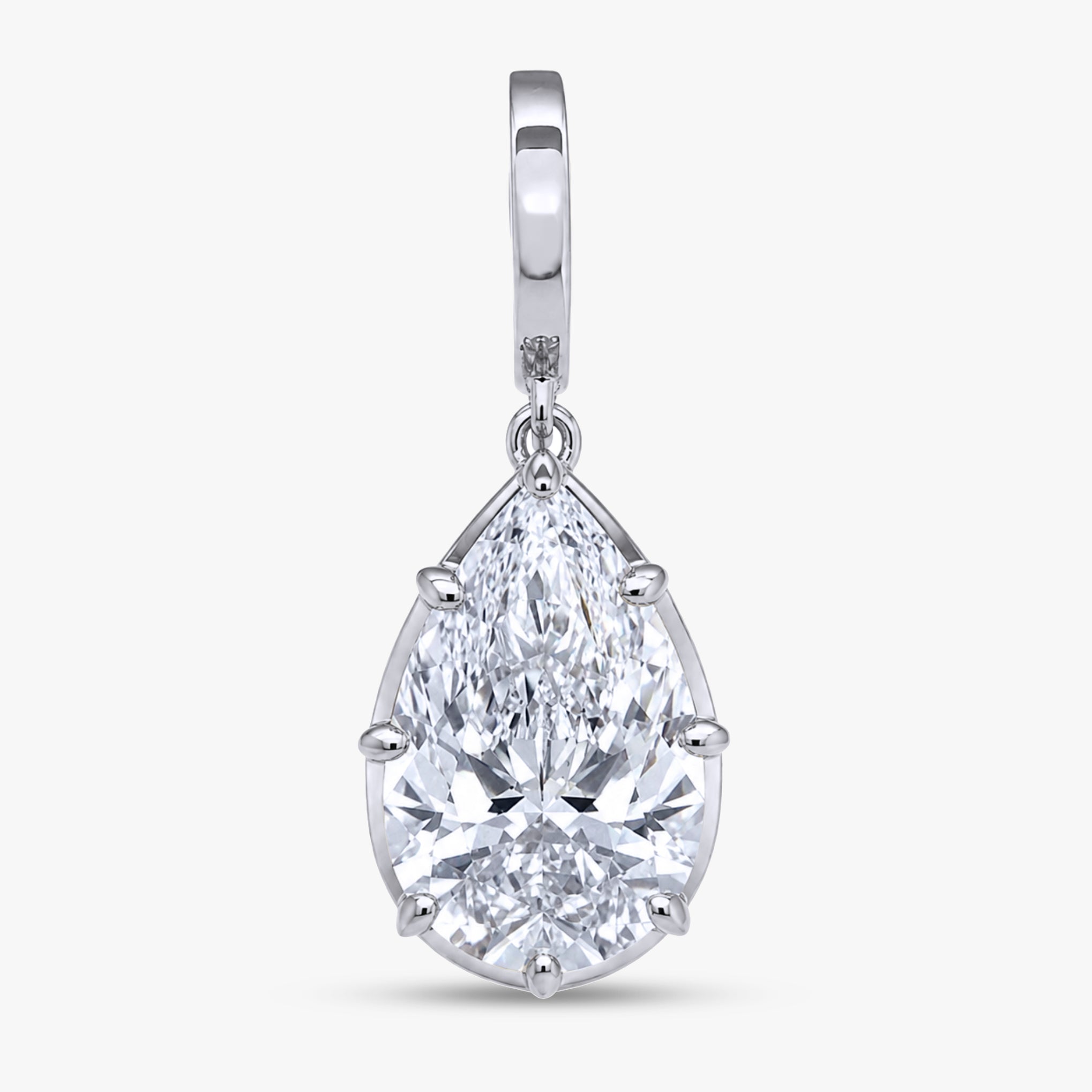 2.90 Carat Pear Shape Lab Grown Diamond Solitaire Pendant Necklace