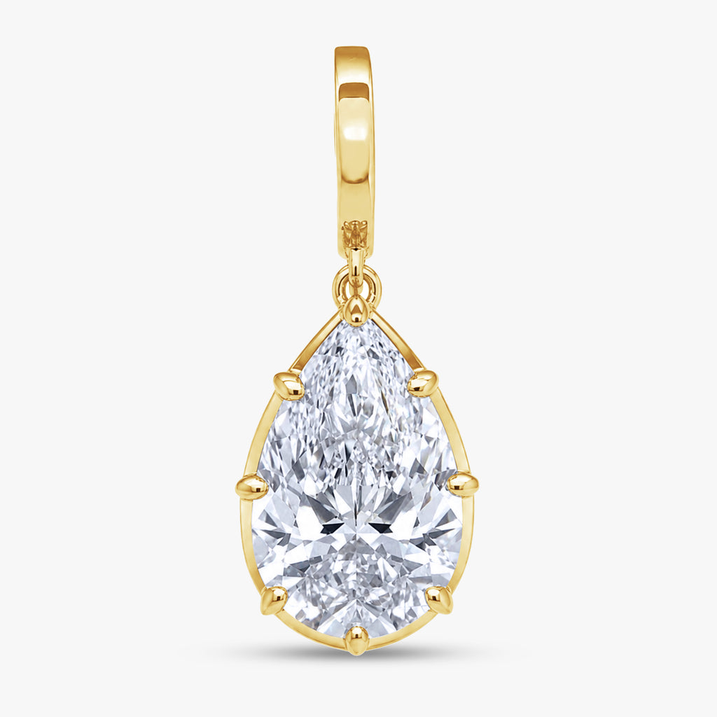 2.90 Carat Pear Shape Lab Grown Diamond Solitaire Pendant Necklace