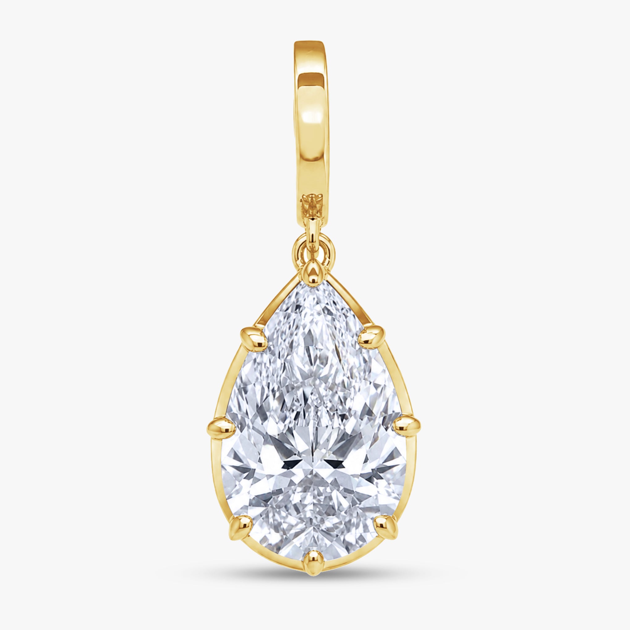 2.90 Carat Pear Shape Lab Grown Diamond Solitaire Pendant Necklace