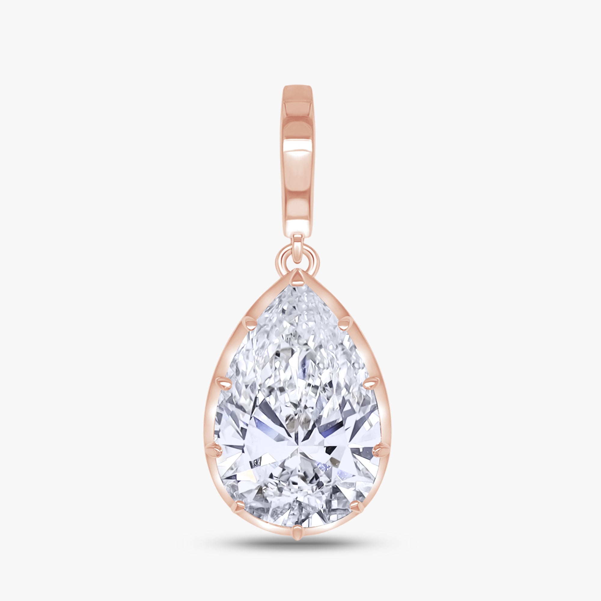 4.00 Carat Pear Shape Lab Grown Diamond Solitaire Pendant Necklace