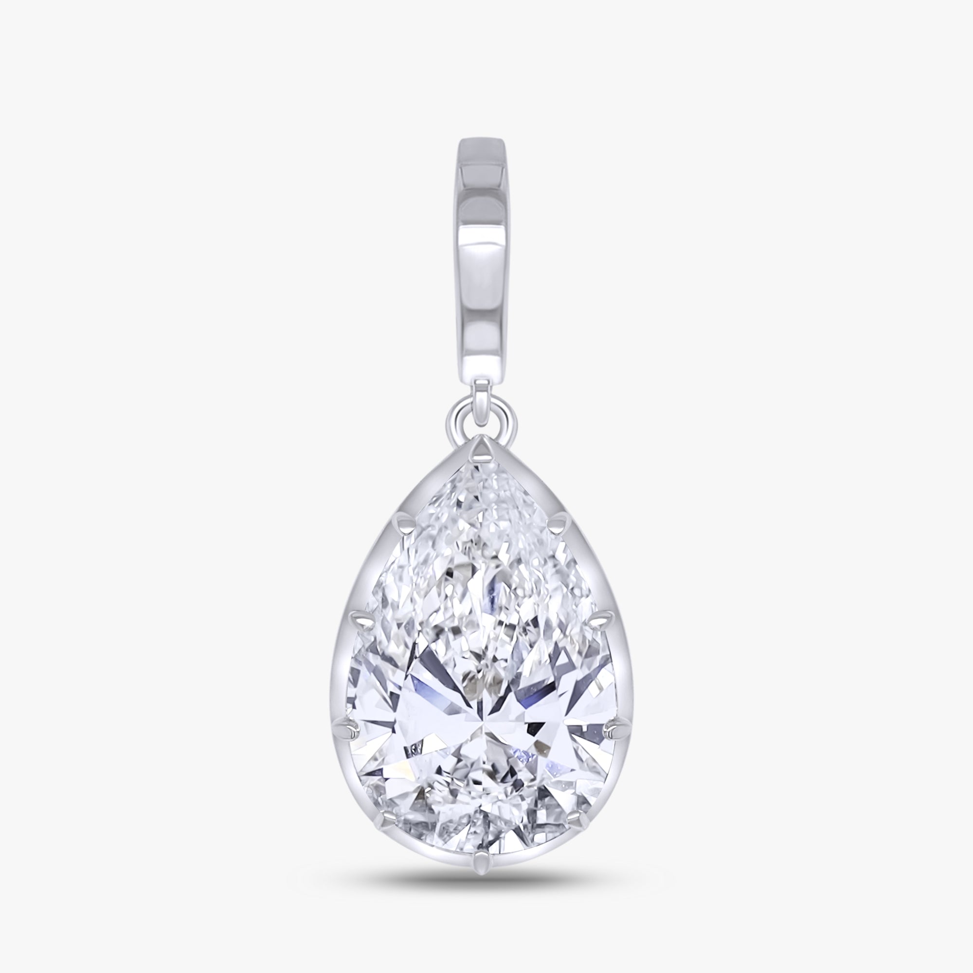 4.00 Carat Pear Shape Lab Grown Diamond Solitaire Pendant Necklace