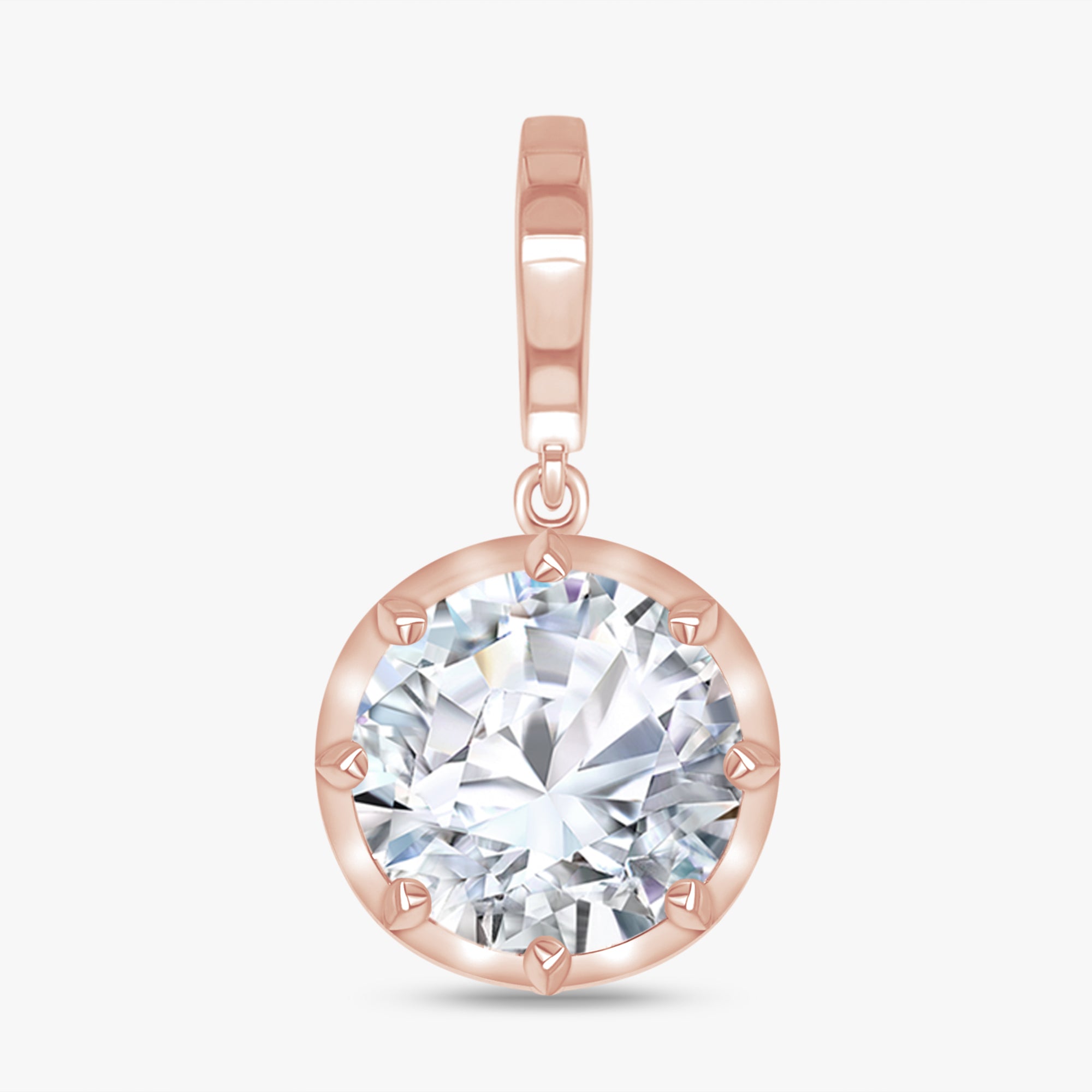 2.90 Carat Round Cut Lab Grown Diamond Solitaire Pendant Necklace