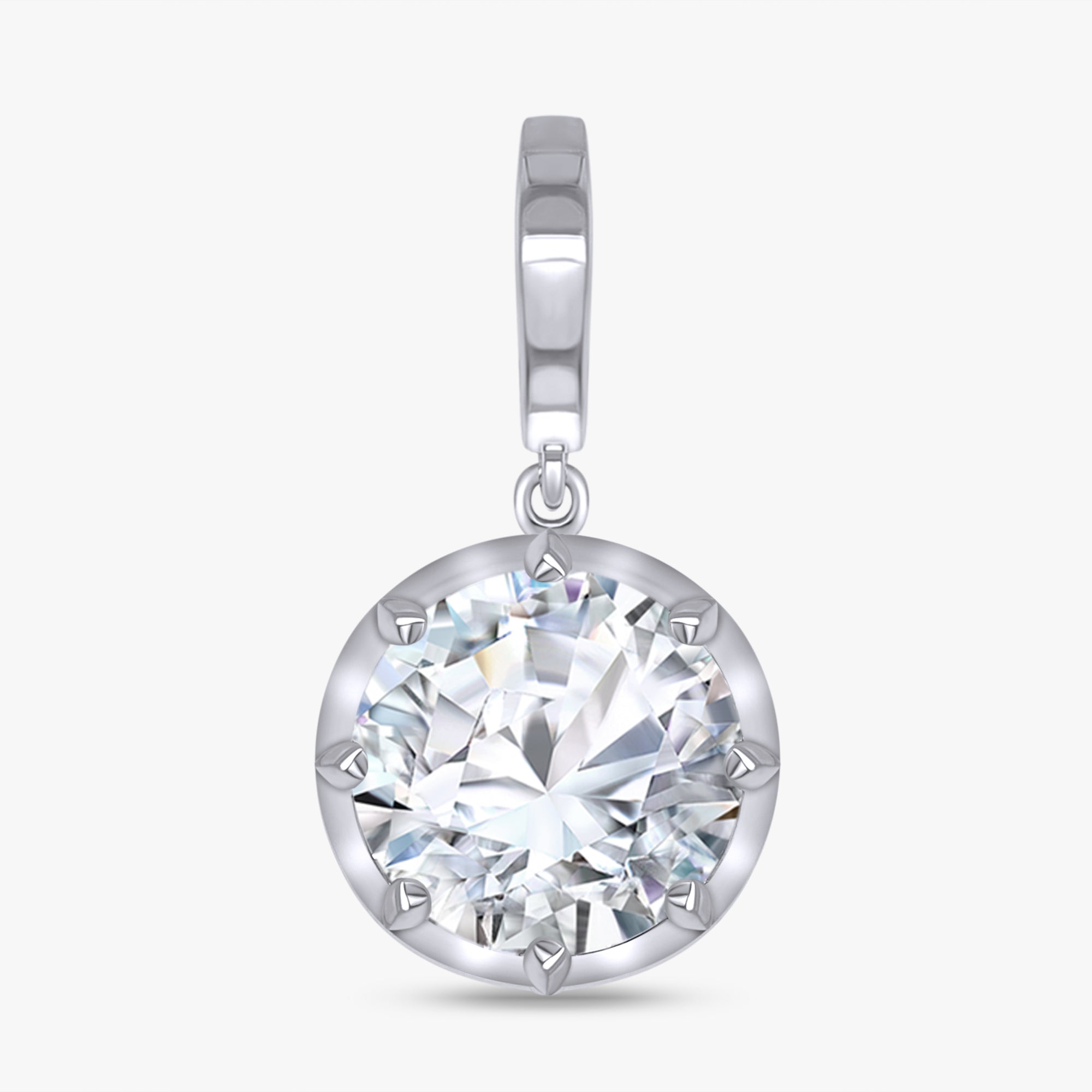 2.90 Carat Round Cut Lab Grown Diamond Solitaire Pendant Necklace