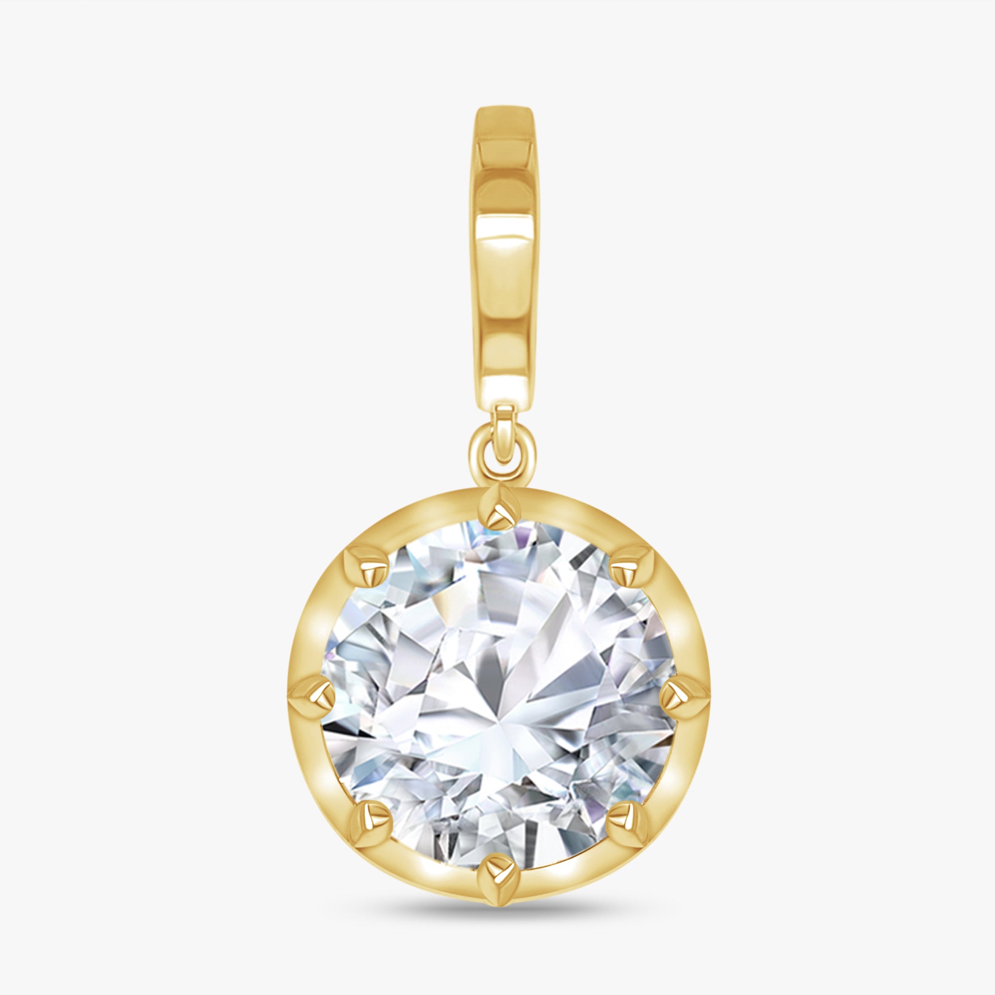 2.90 Carat Round Cut Lab Grown Diamond Solitaire Pendant Necklace