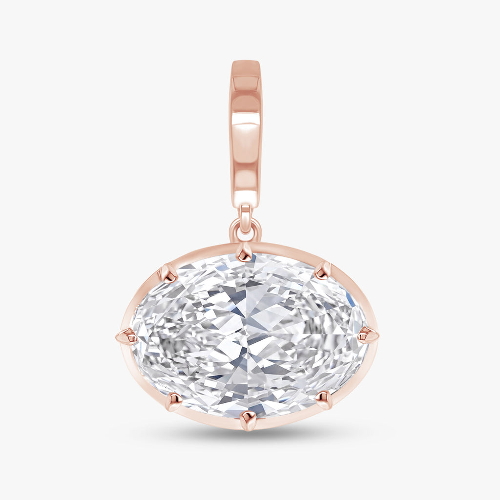 3.95 Carat Oval Cut Lab Grown Diamond Solitaire Pendant Necklace