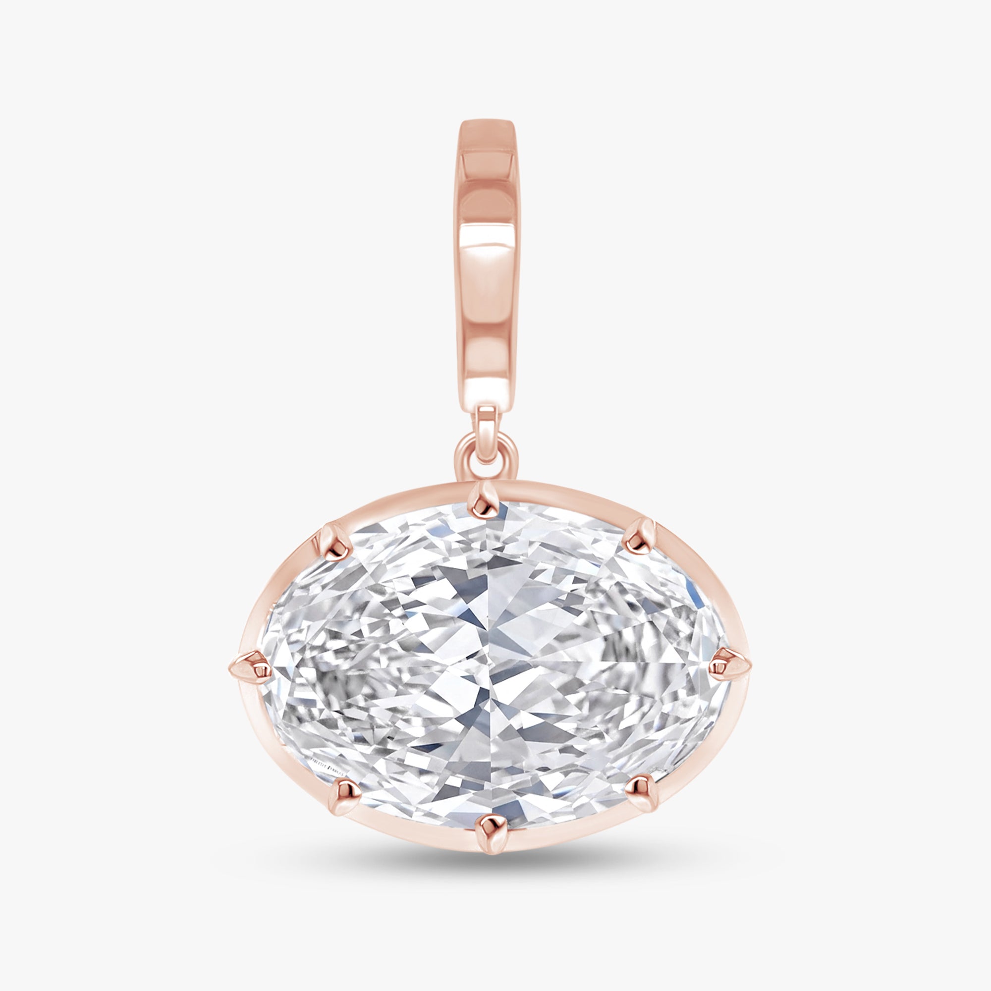 3.95 Carat Oval Cut Lab Grown Diamond Solitaire Pendant Necklace