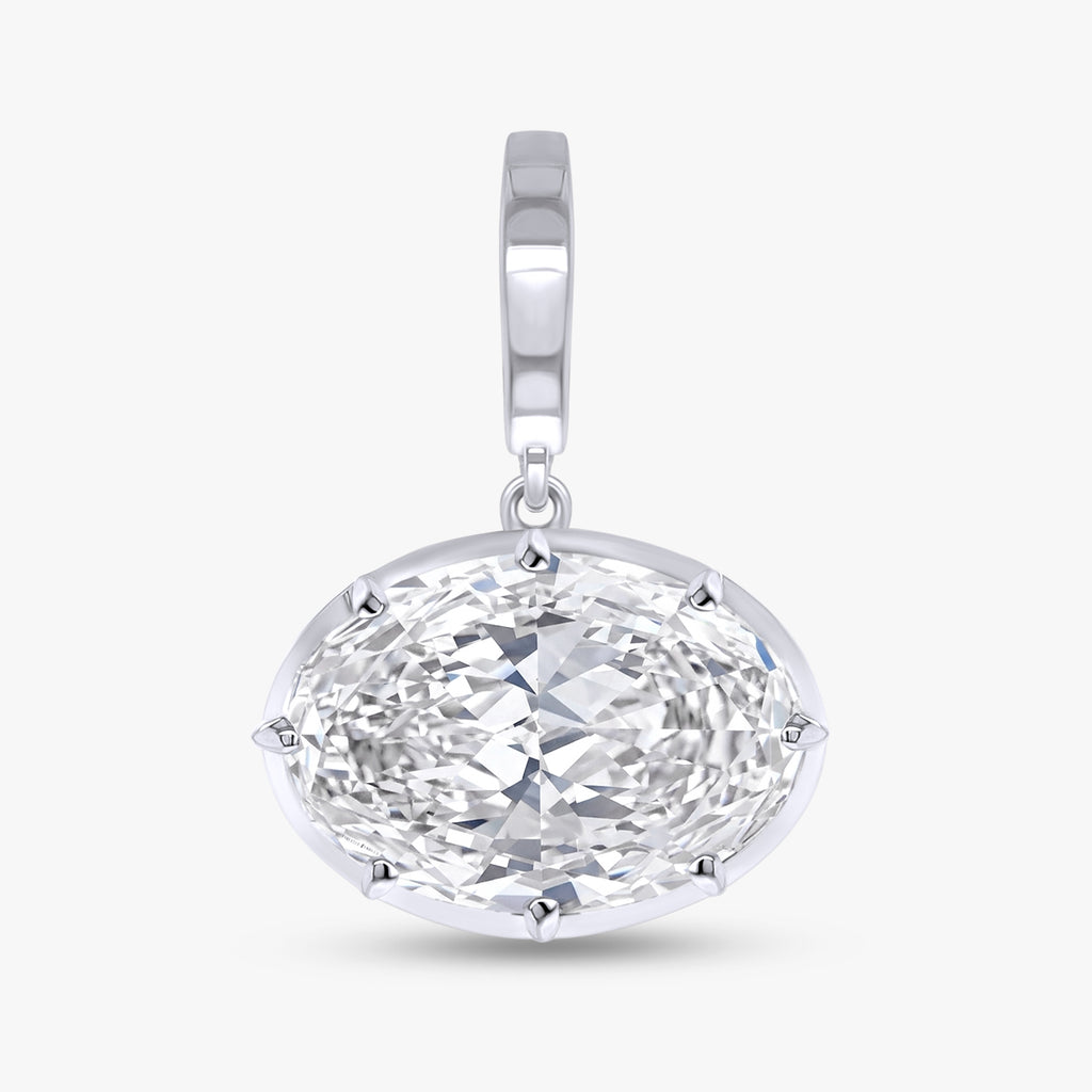 3.95 Carat Oval Cut Lab Grown Diamond Solitaire Pendant Necklace