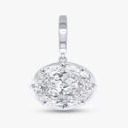 3.95 Carat Oval Cut Lab Grown Diamond Solitaire Pendant Necklace