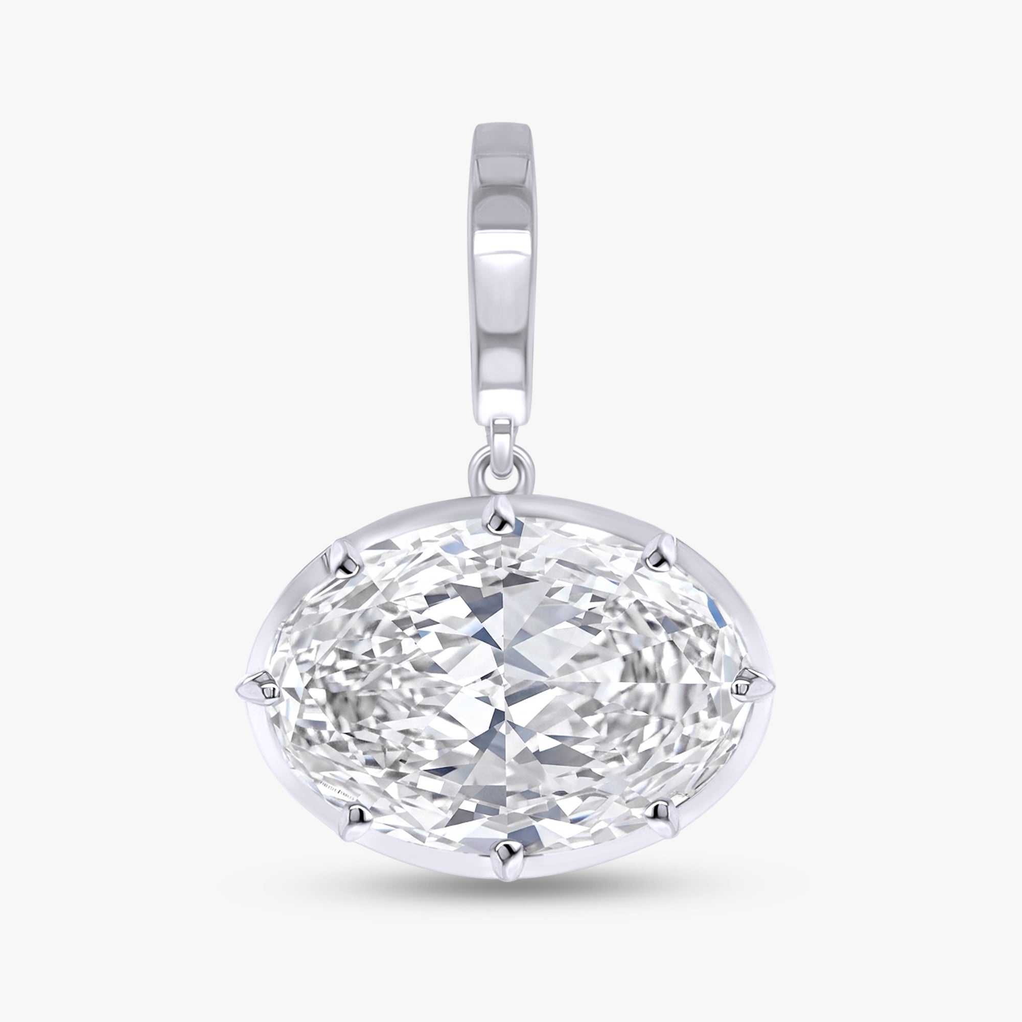 3.95 Carat Oval Cut Lab Grown Diamond Solitaire Pendant Necklace