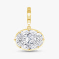 3.95 Carat Oval Cut Lab Grown Diamond Solitaire Pendant Necklace
