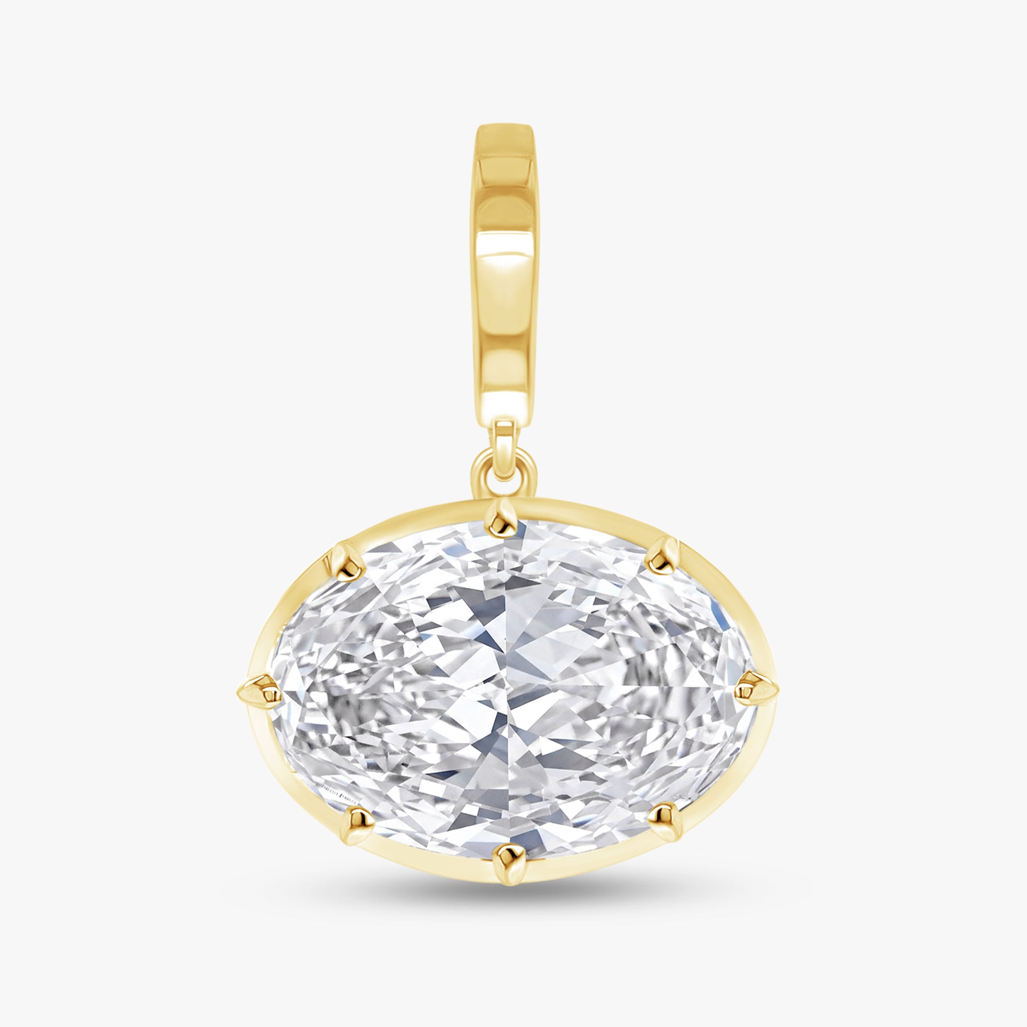 3.95 Carat Oval Cut Lab Grown Diamond Solitaire Pendant Necklace