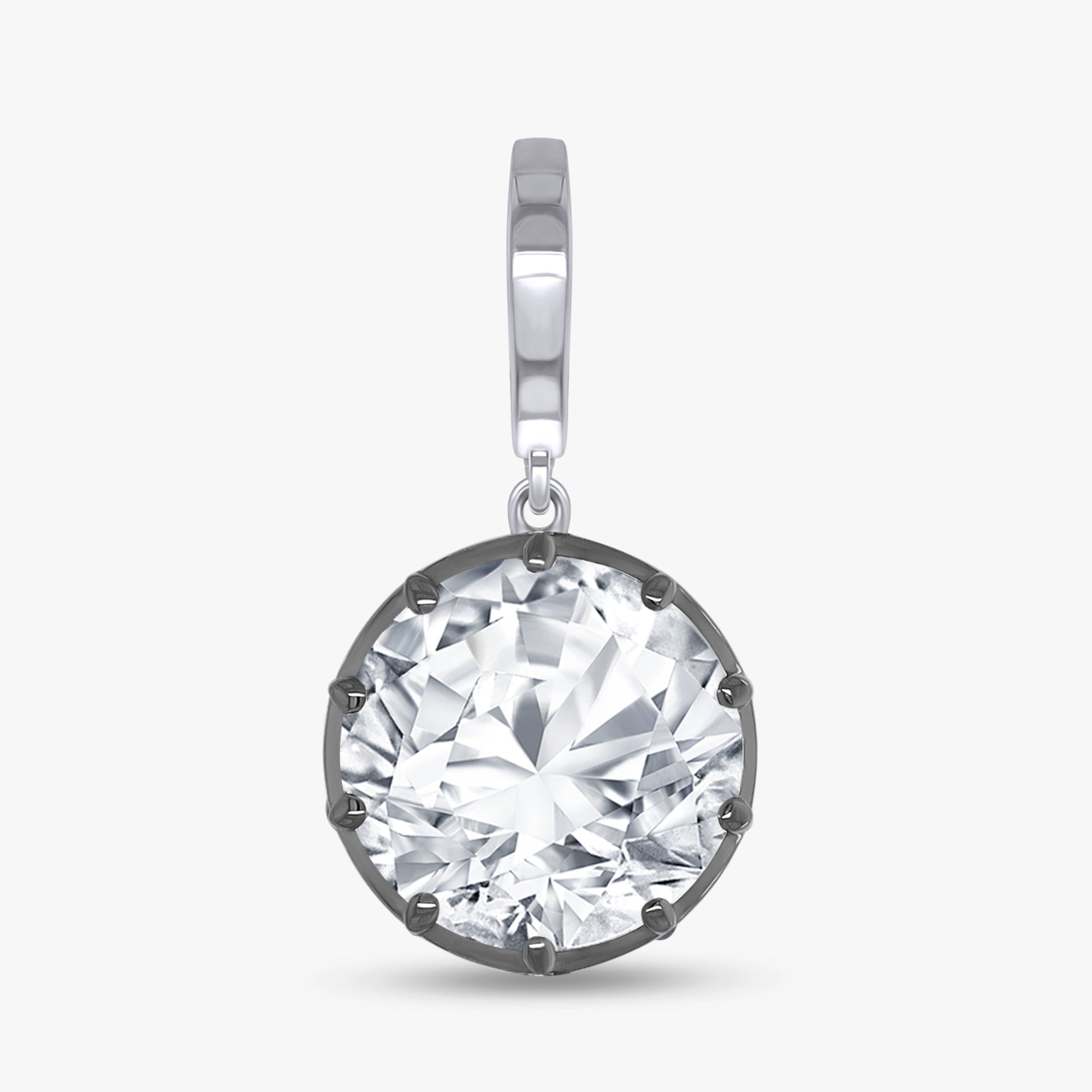 3.90 Carat Round Cut Lab Grown Diamond Solitaire Pendant Necklace