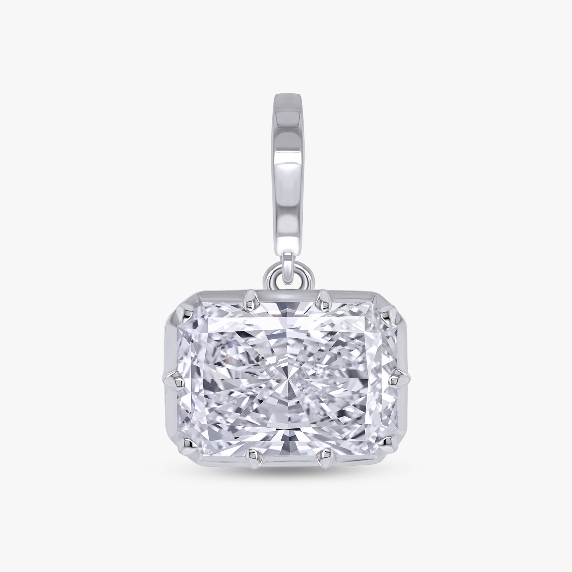 3.90 Carat Radiant Cut Lab Grown Diamond Solitaire Pendant Necklace